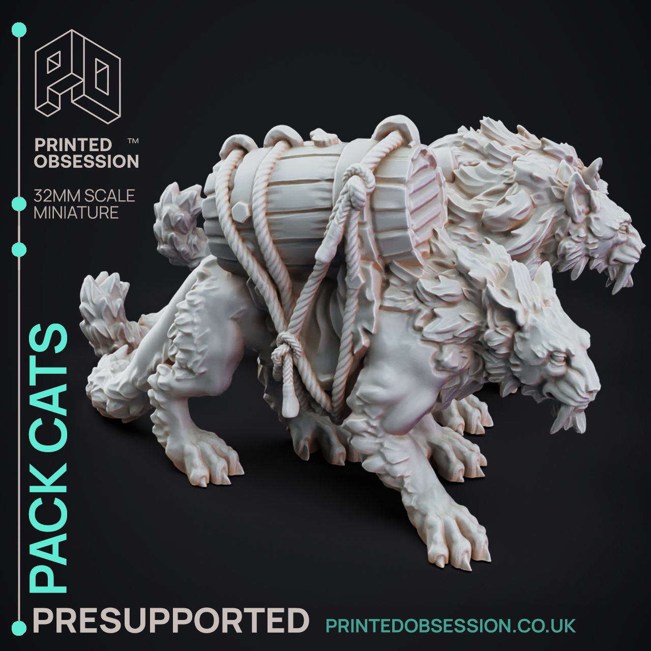 Trader and Cats - 3D Printable TTRPG - PRESUPPORTED - 32mm 3D print model_17