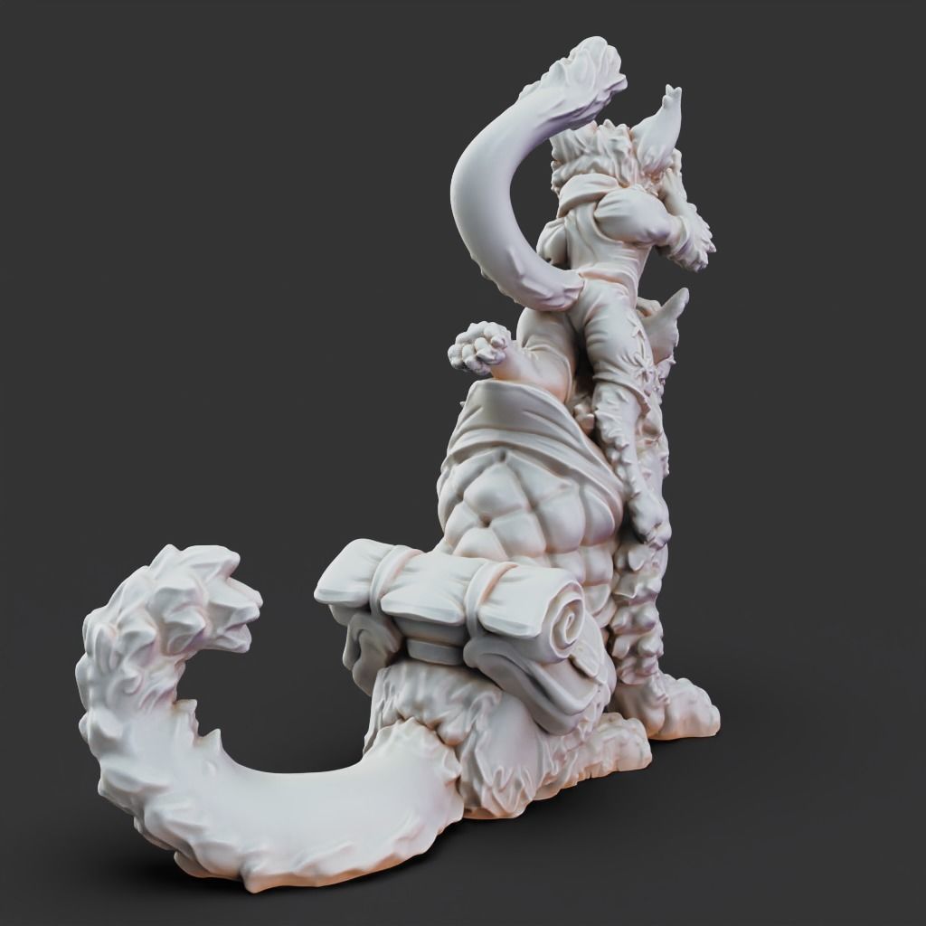 Trader and Cats - 3D Printable TTRPG - PRESUPPORTED - 32mm 3D print model_4