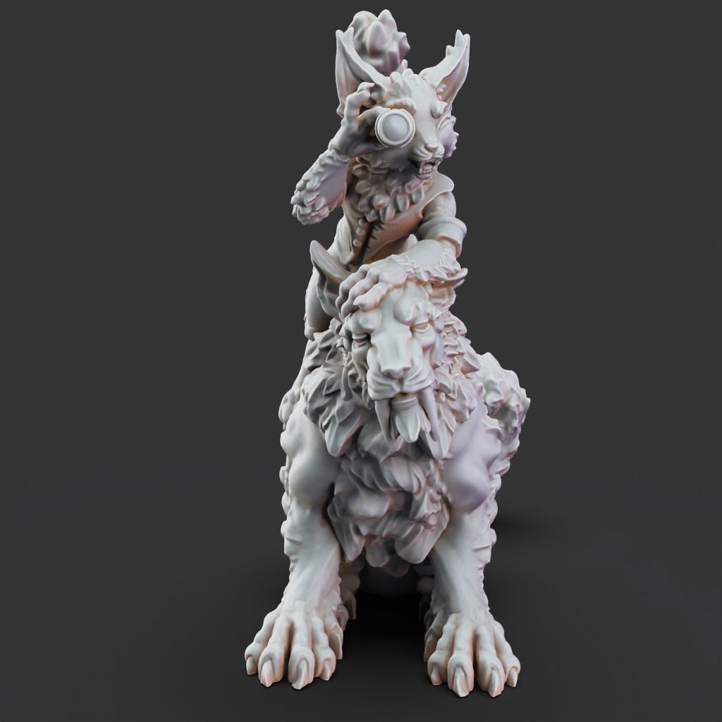 Trader and Cats - 3D Printable TTRPG - PRESUPPORTED - 32mm 3D print model_6