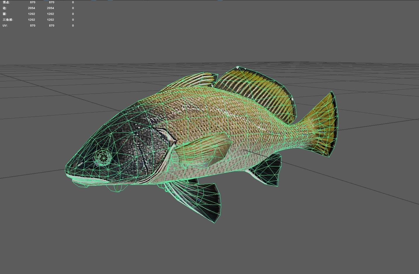 Corb fish Low-poly 3D model_4