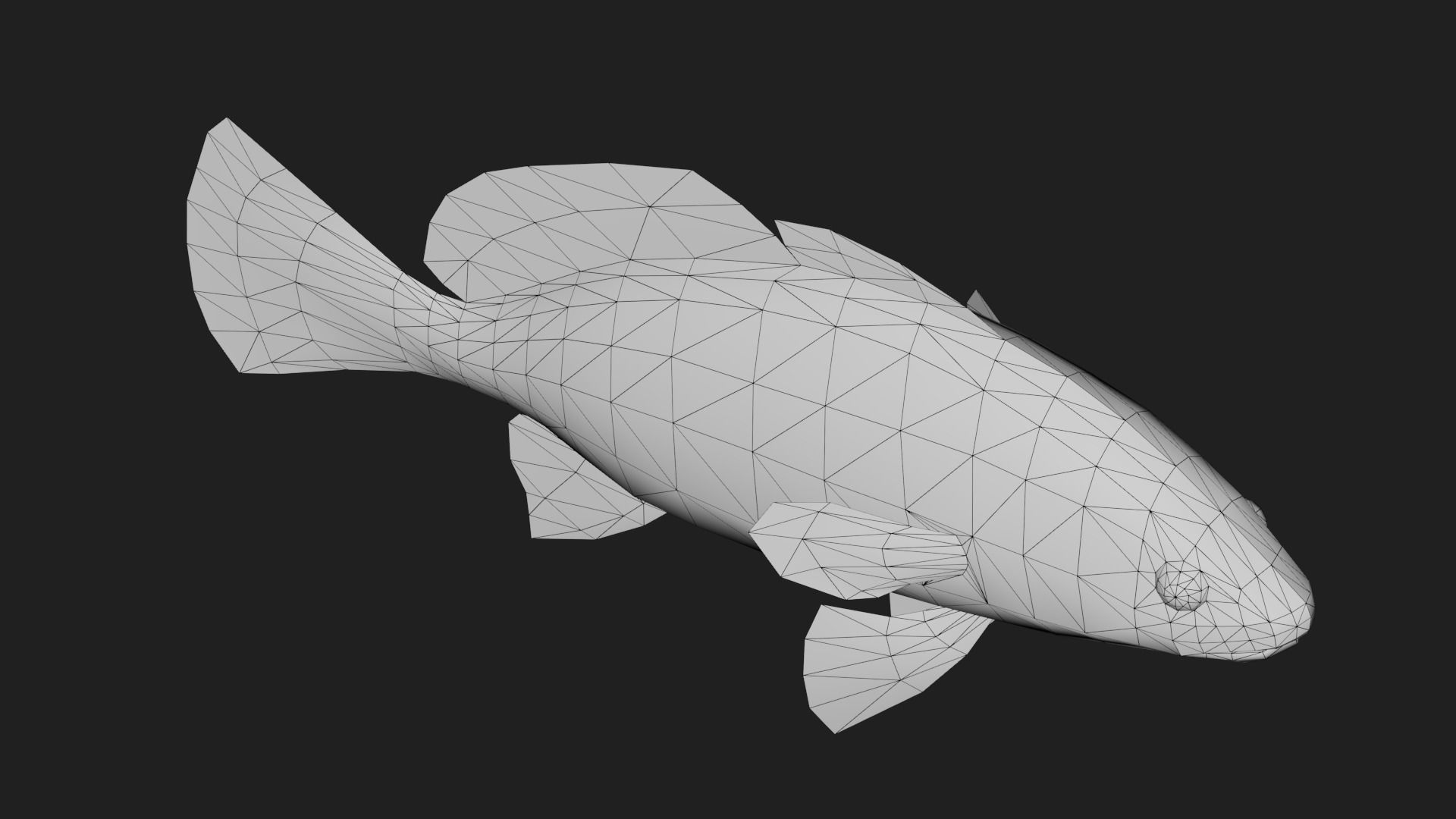 Corb fish Low-poly 3D model_3