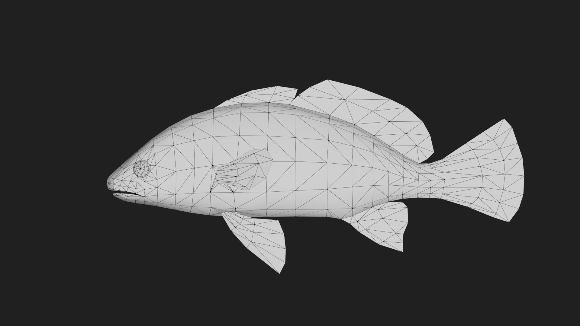 Corb fish Low-poly 3D model_1