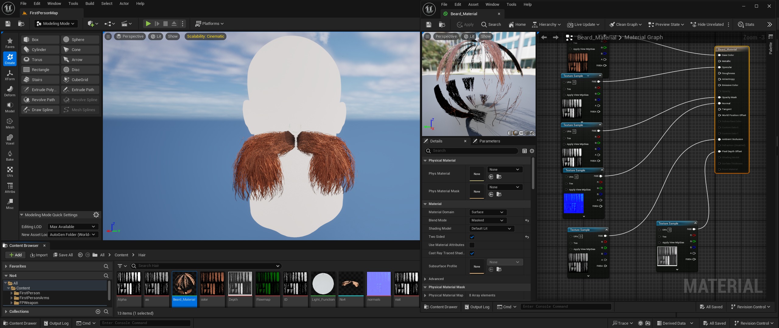 Realtime Beard and Moustache - No4 Low-poly 3D model_2