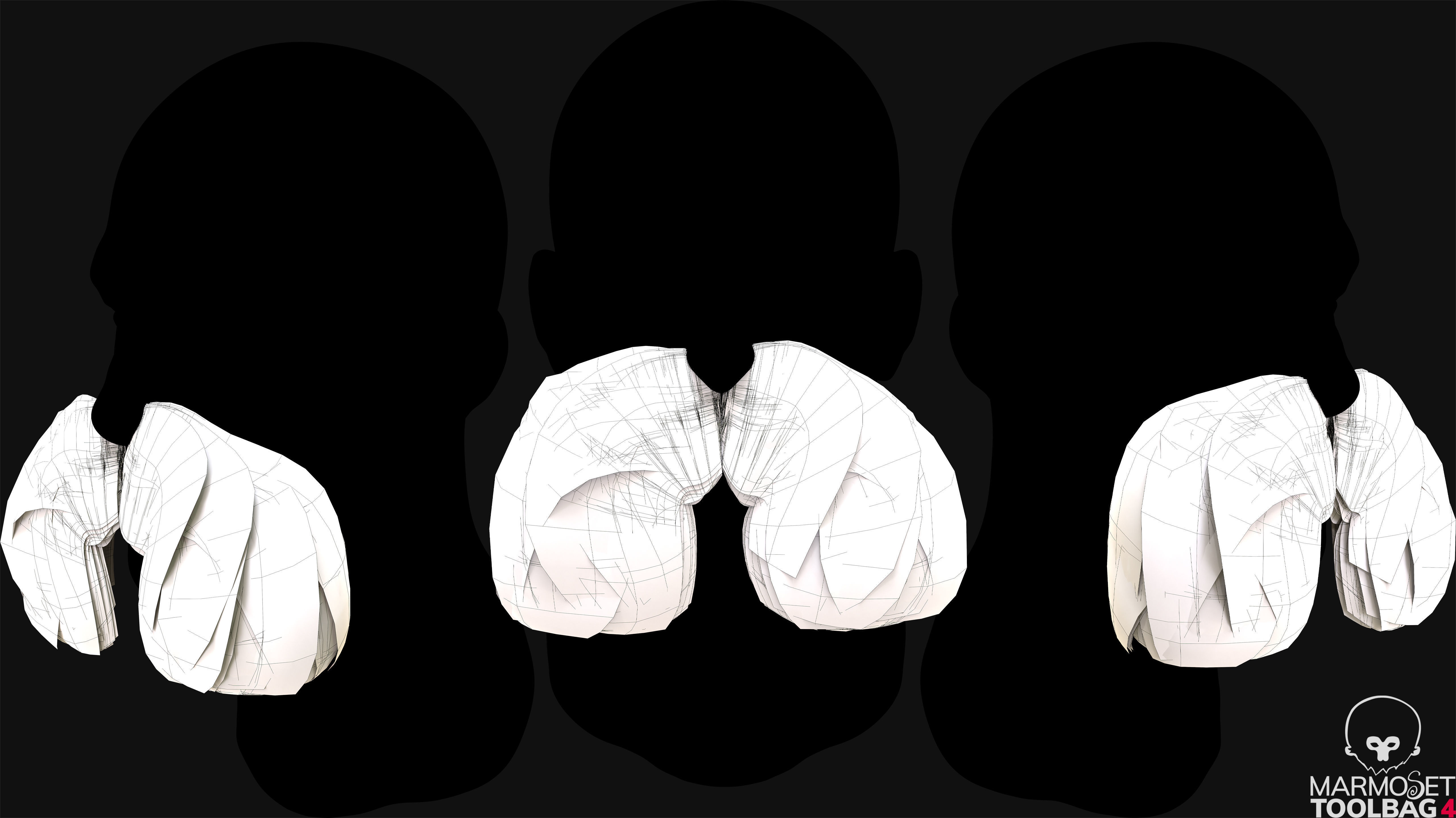 Realtime Beard and Moustache - No4 Low-poly 3D model_6