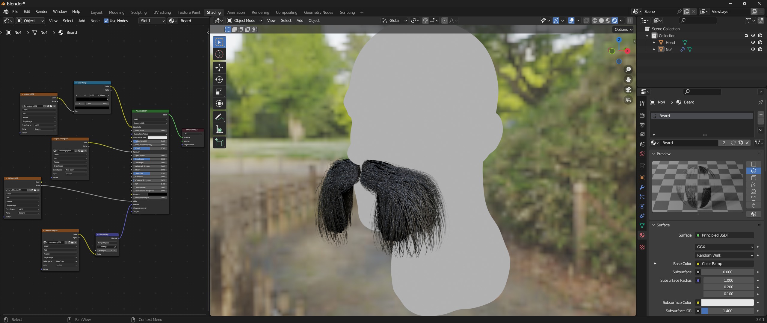 Realtime Beard and Moustache - No4 Low-poly 3D model_1