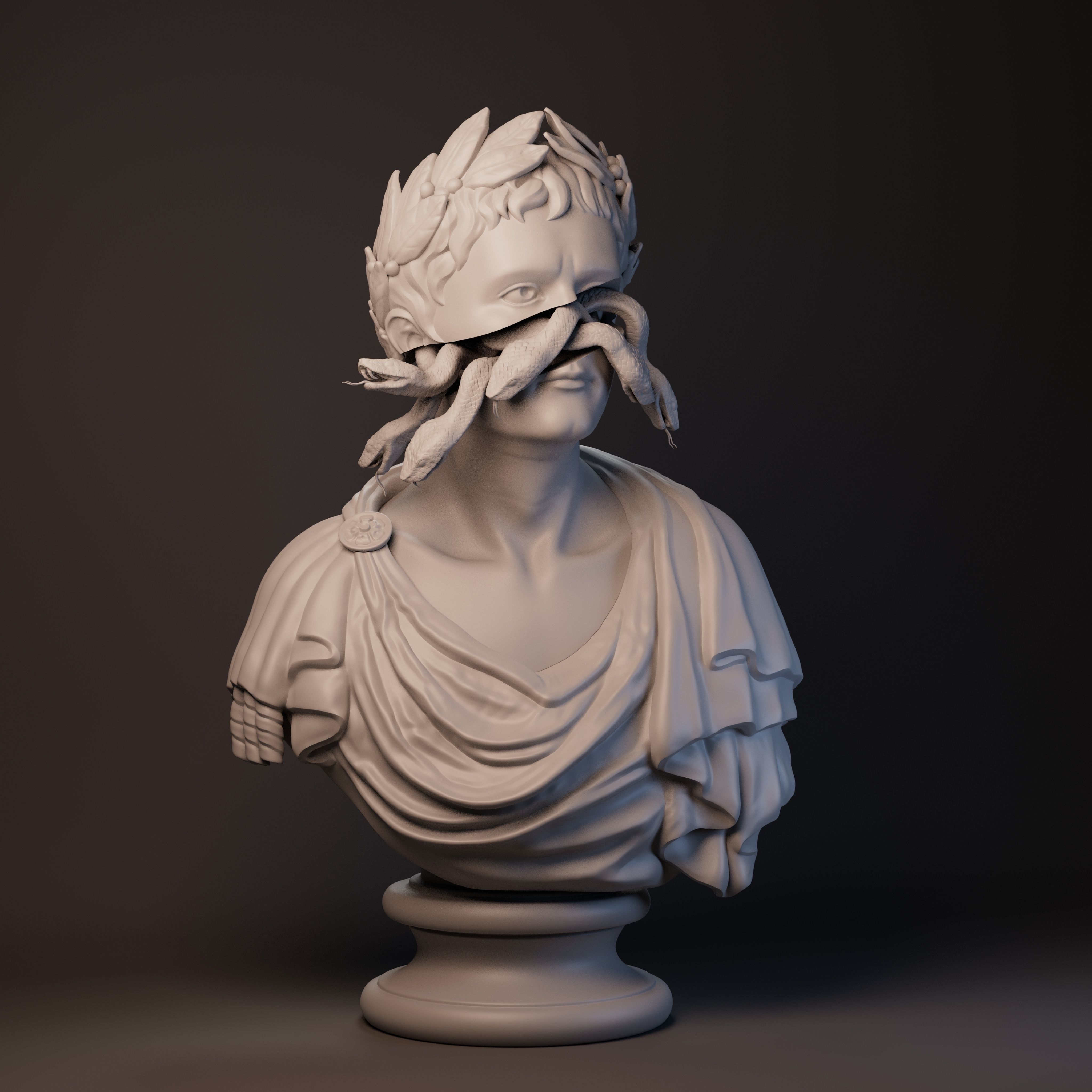 Caesar Augustus Printable Bust 3D print model_1