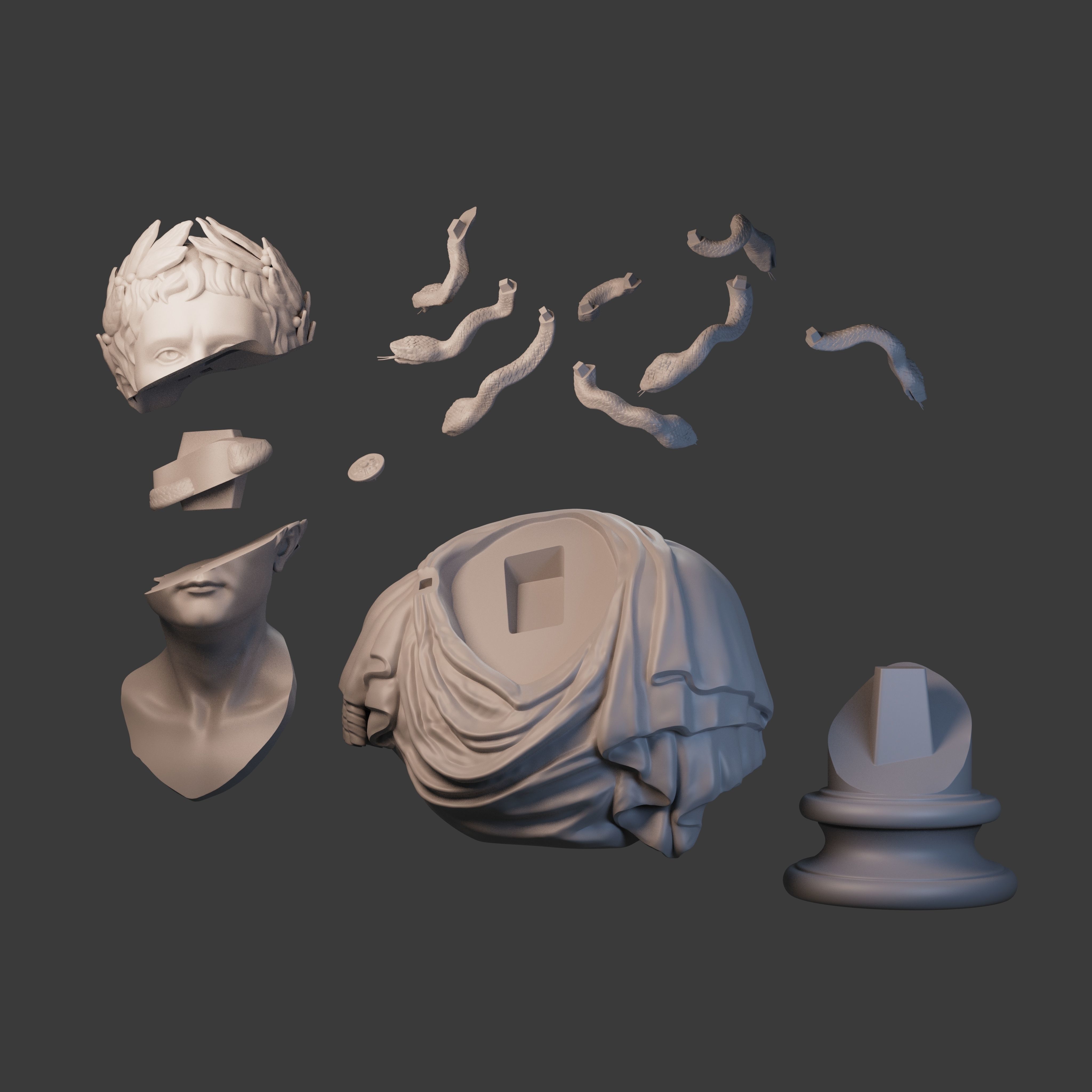 Caesar Augustus Printable Bust 3D print model_14