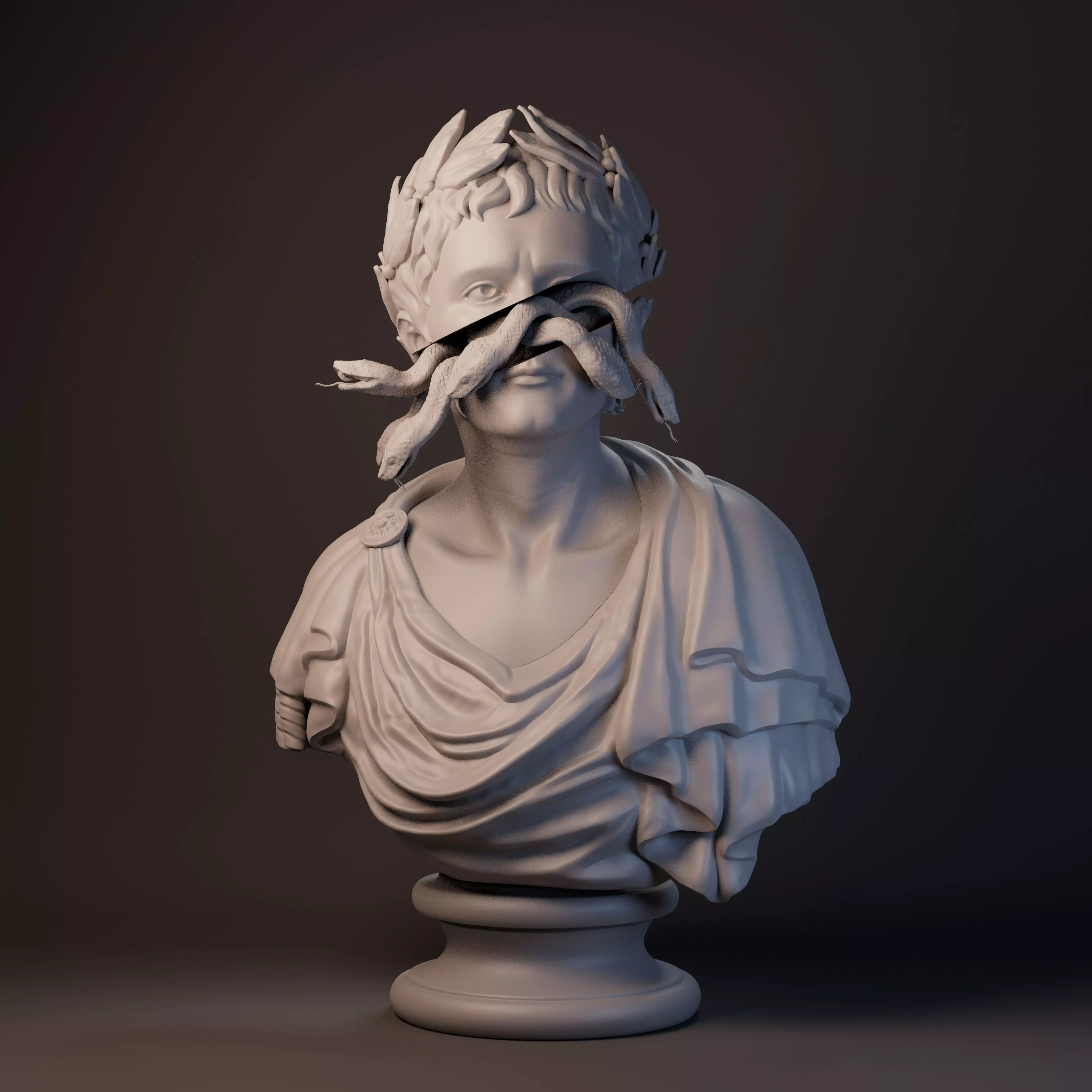 Caesar Augustus Printable Bust 3D print model_0