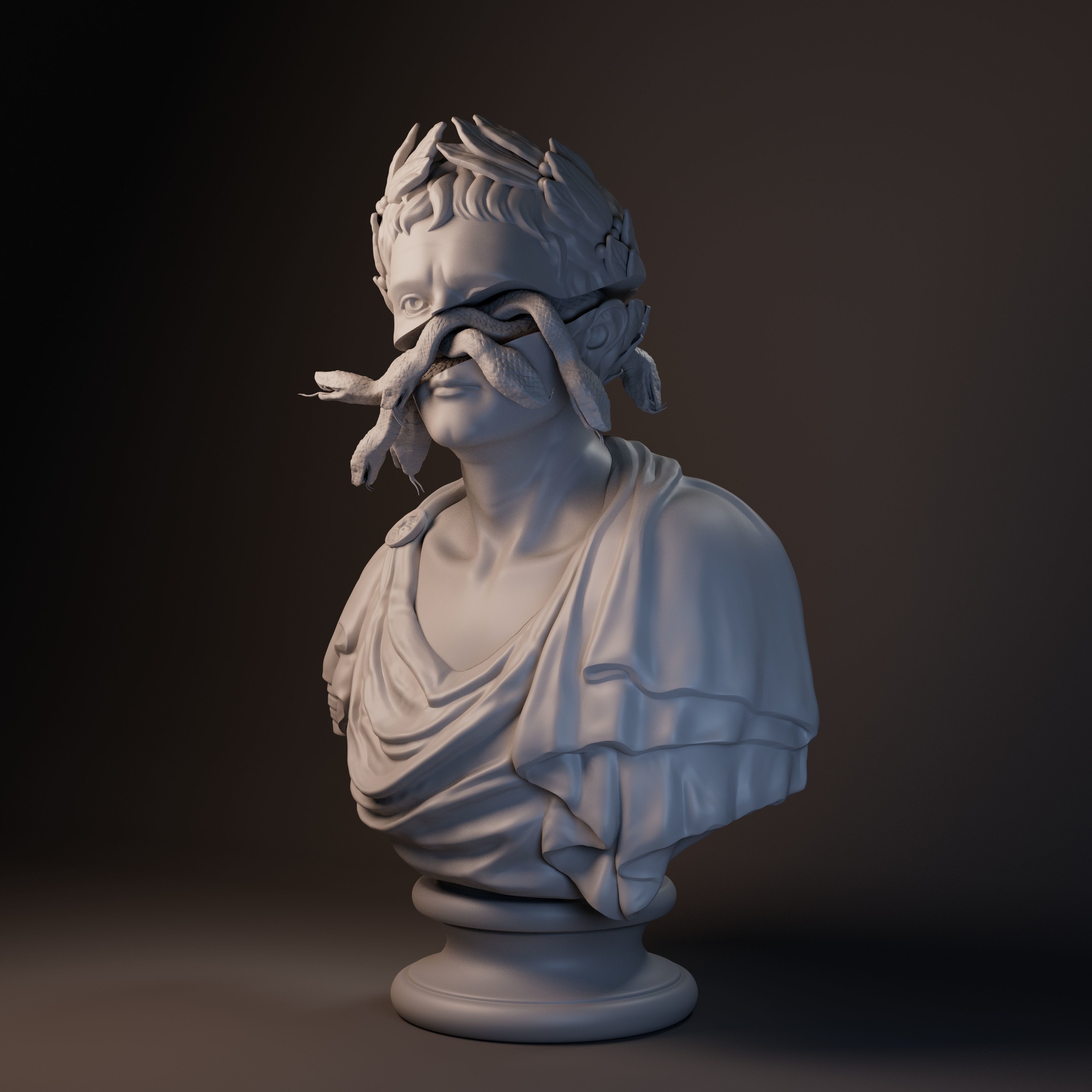 Caesar Augustus Printable Bust 3D print model_2