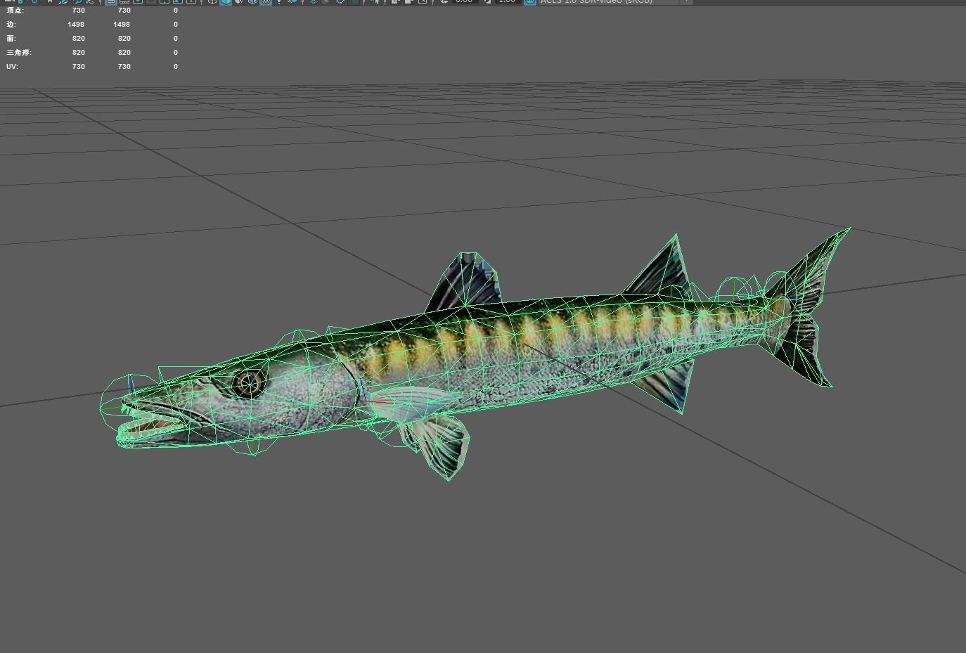 Barracuda Low-poly 3D model_4