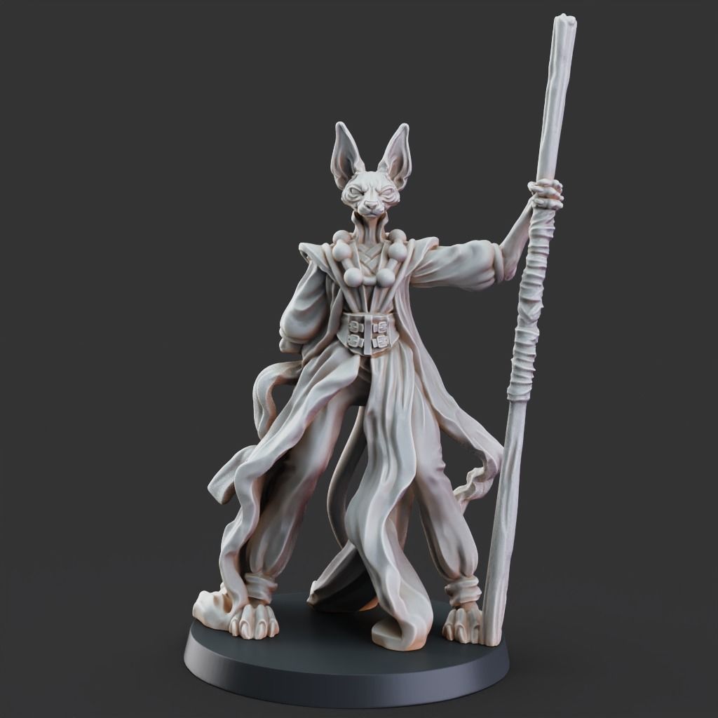 Monk - 3D Printable TTRPG - PRESUPPORTED - 32mm Scale 3D print model_5