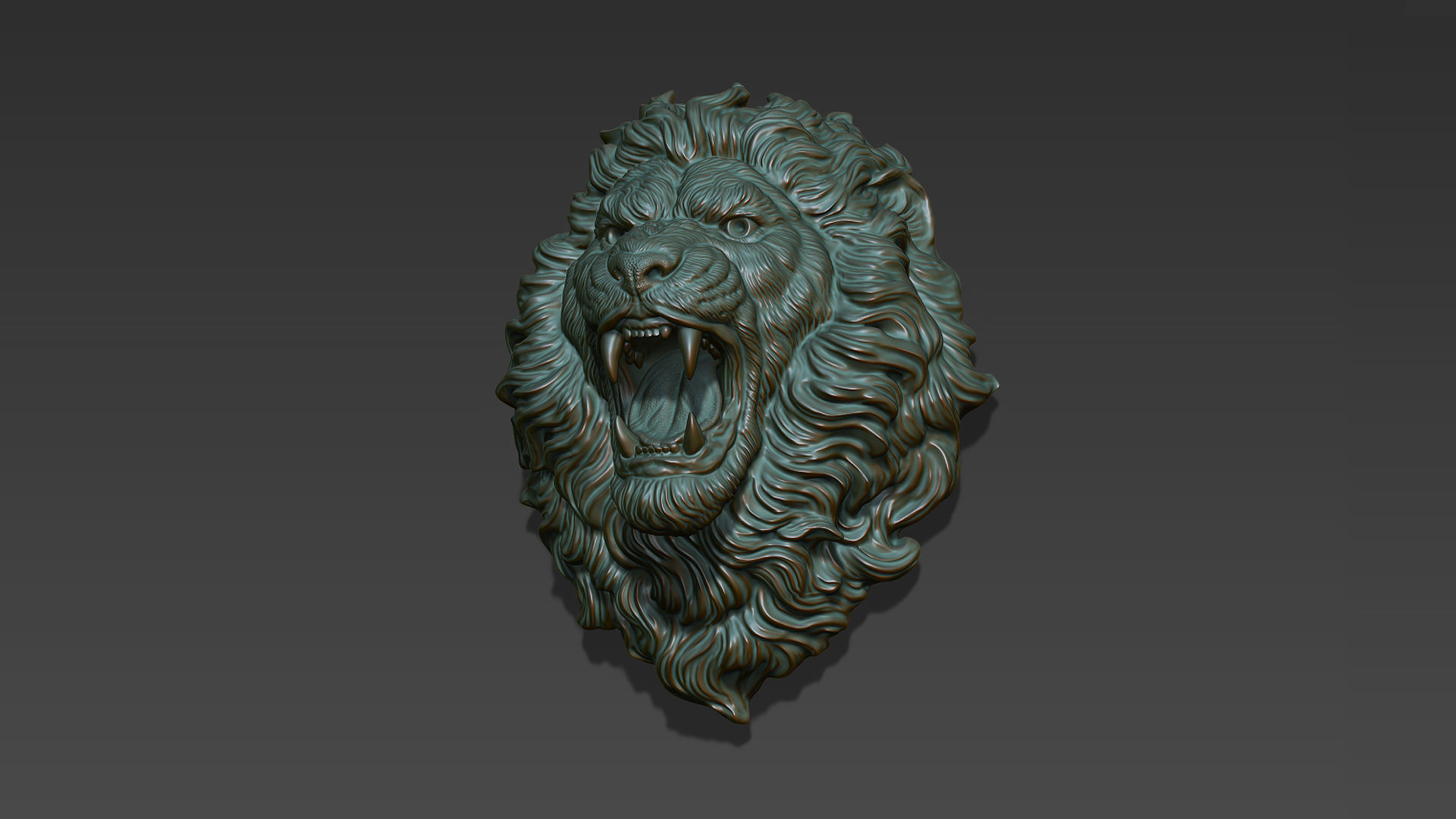 Lion head angry 3D print model_2