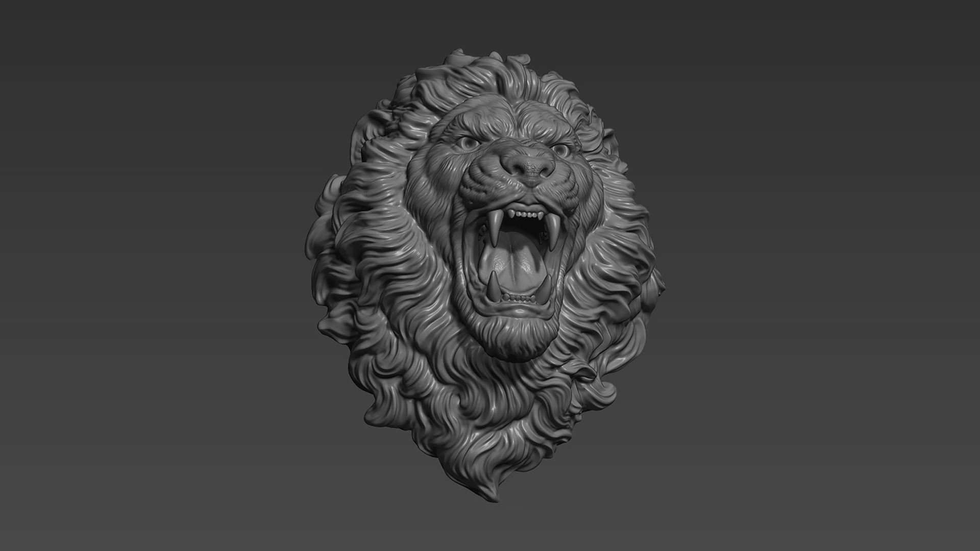 Lion head angry 3D print model_12
