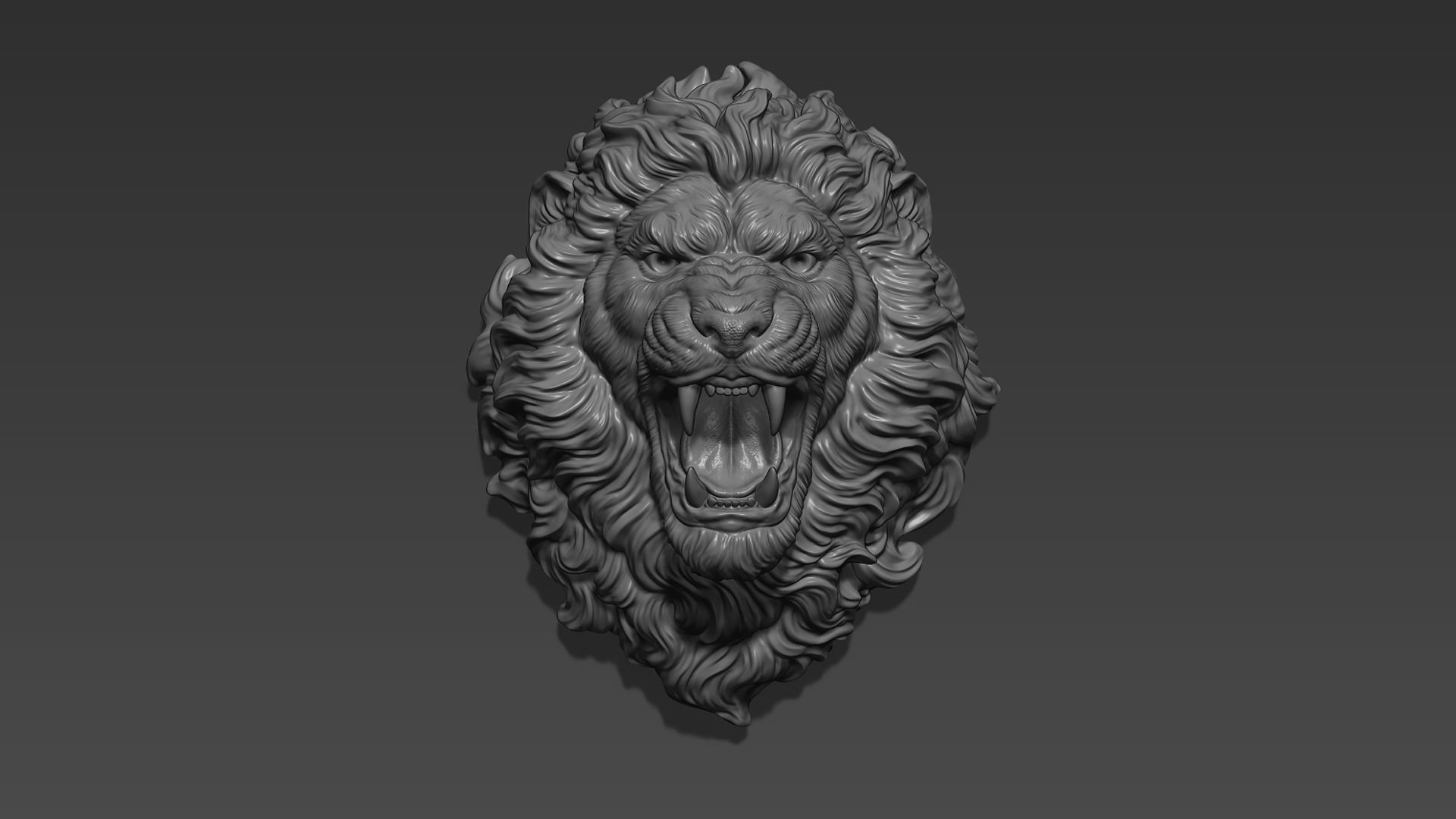 Lion head angry 3D print model_13