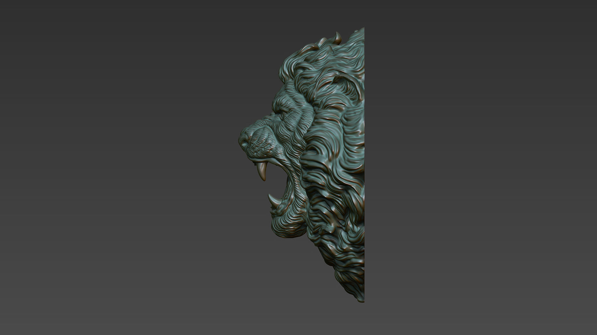 Lion head angry 3D print model_3