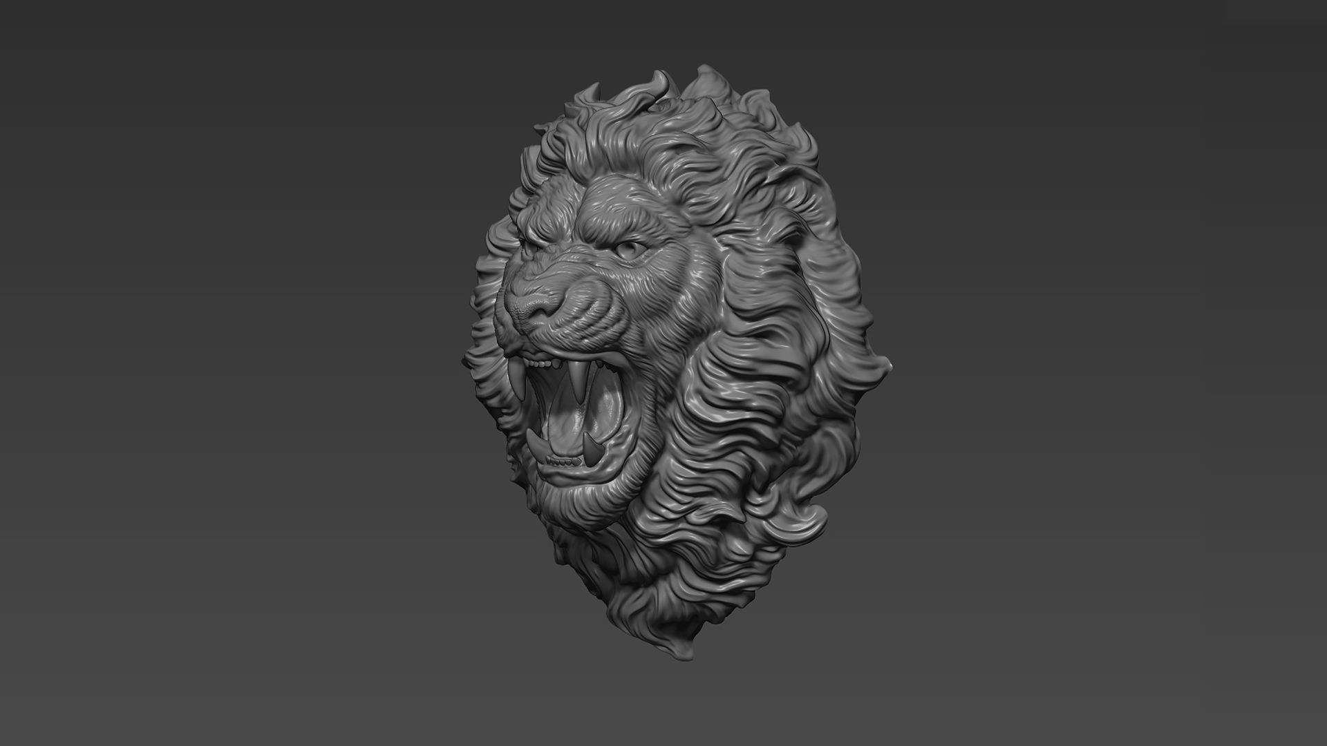 Lion head angry 3D print model_11