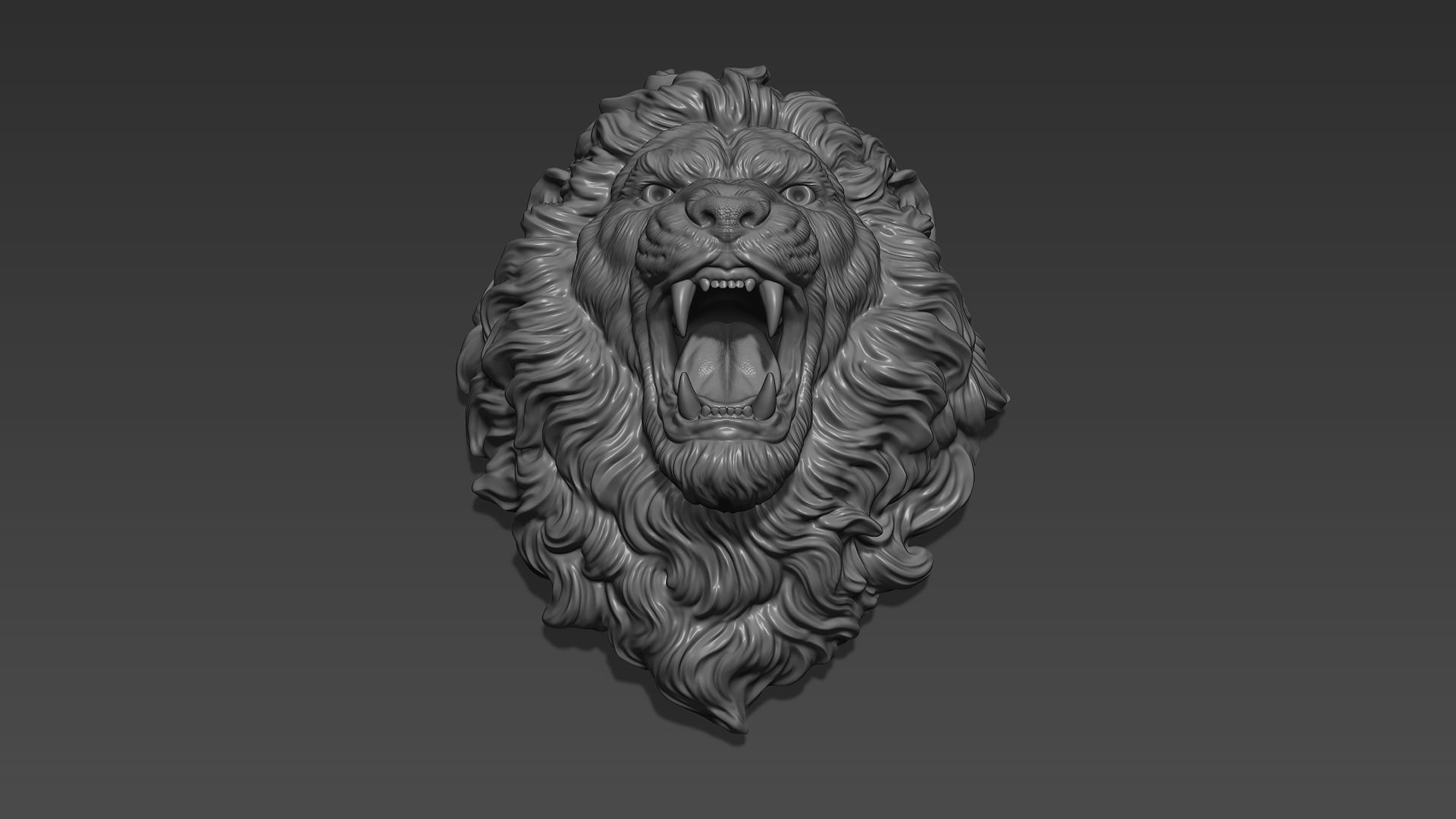 Lion head angry 3D print model_14