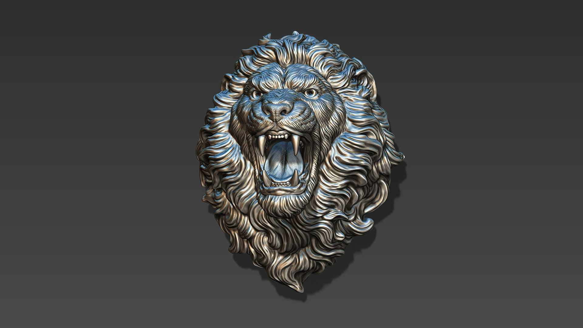 Lion head angry 3D print model_9
