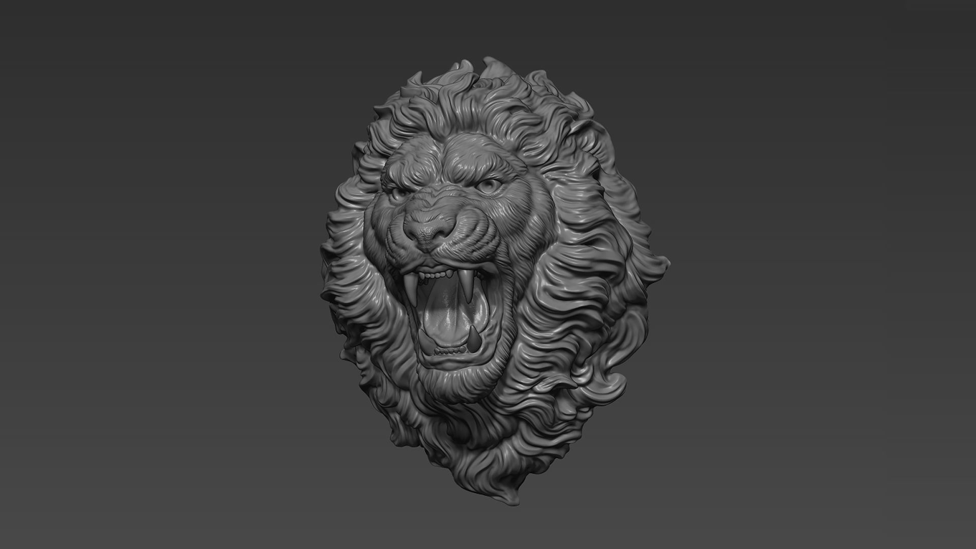Lion head angry 3D print model_4