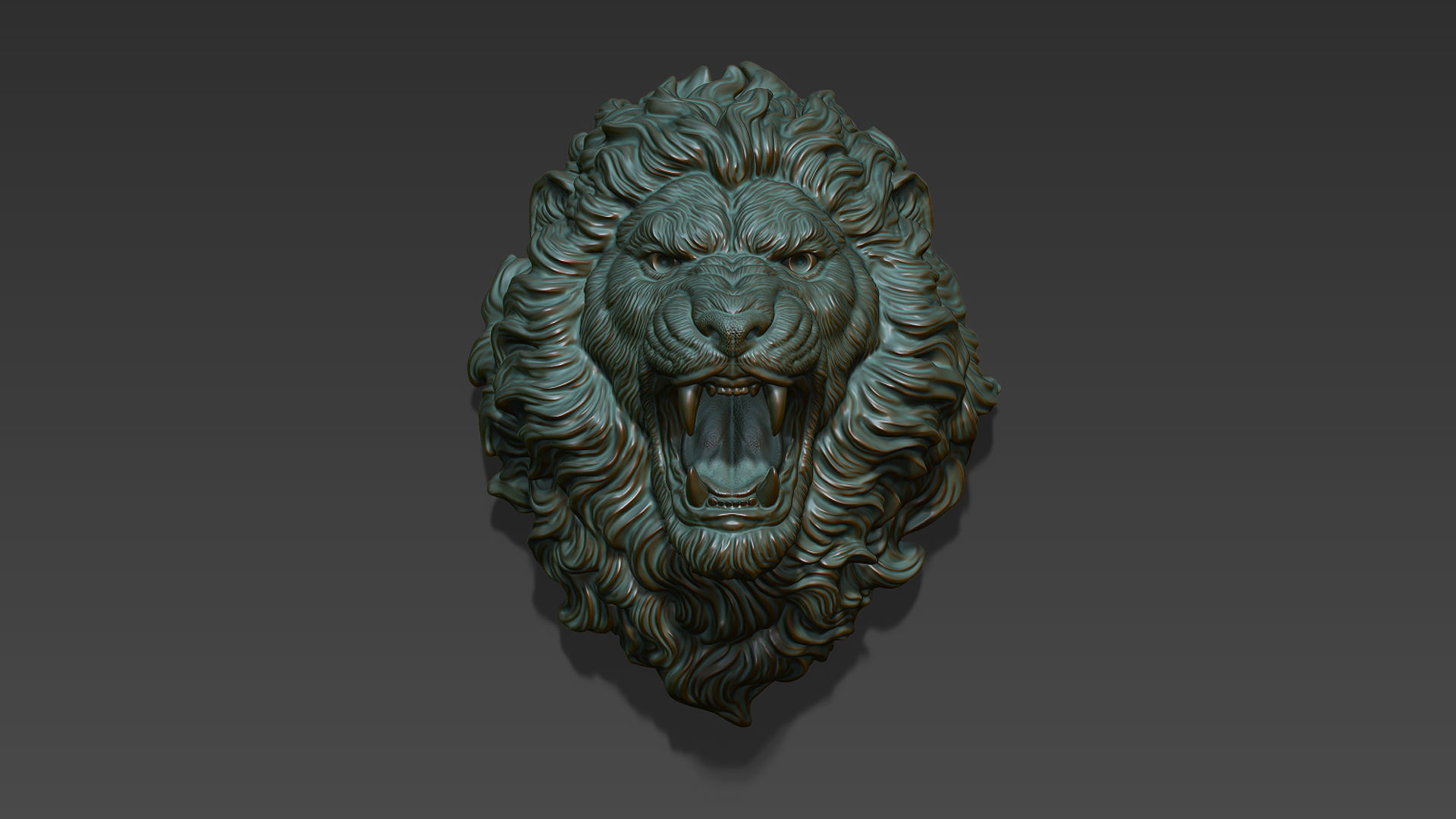 Lion head angry 3D print model_1