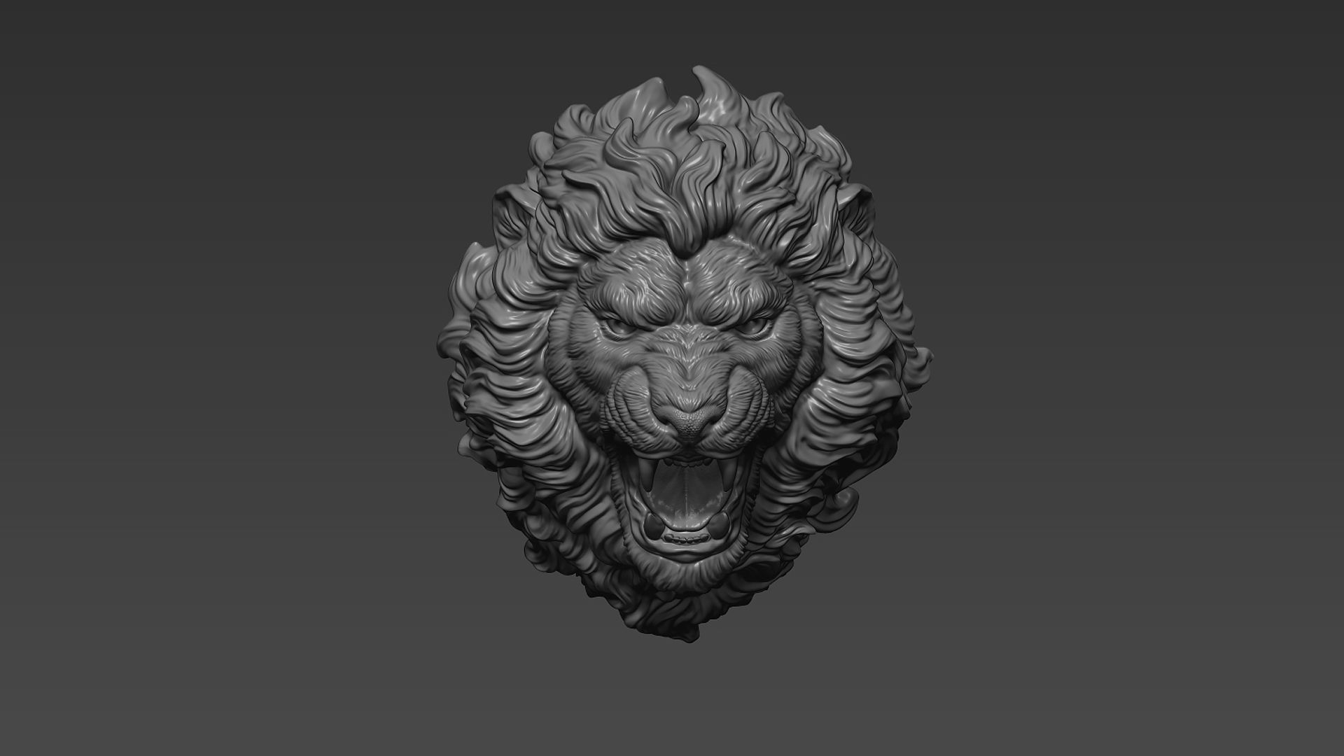 Lion head angry 3D print model_19
