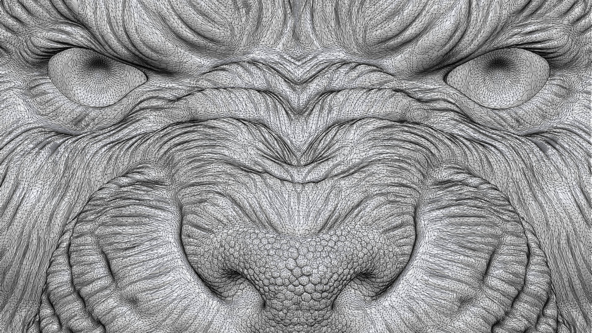 Lion head angry 3D print model_21