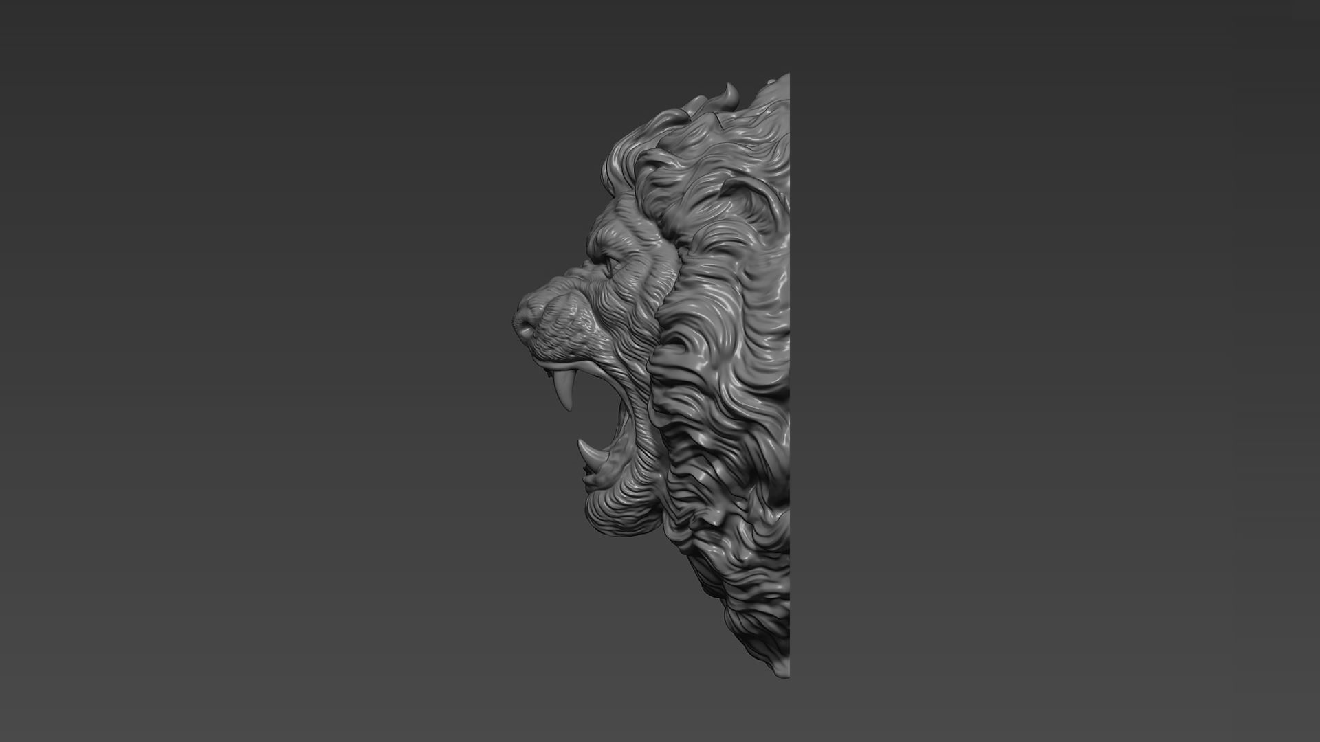Lion head angry 3D print model_16