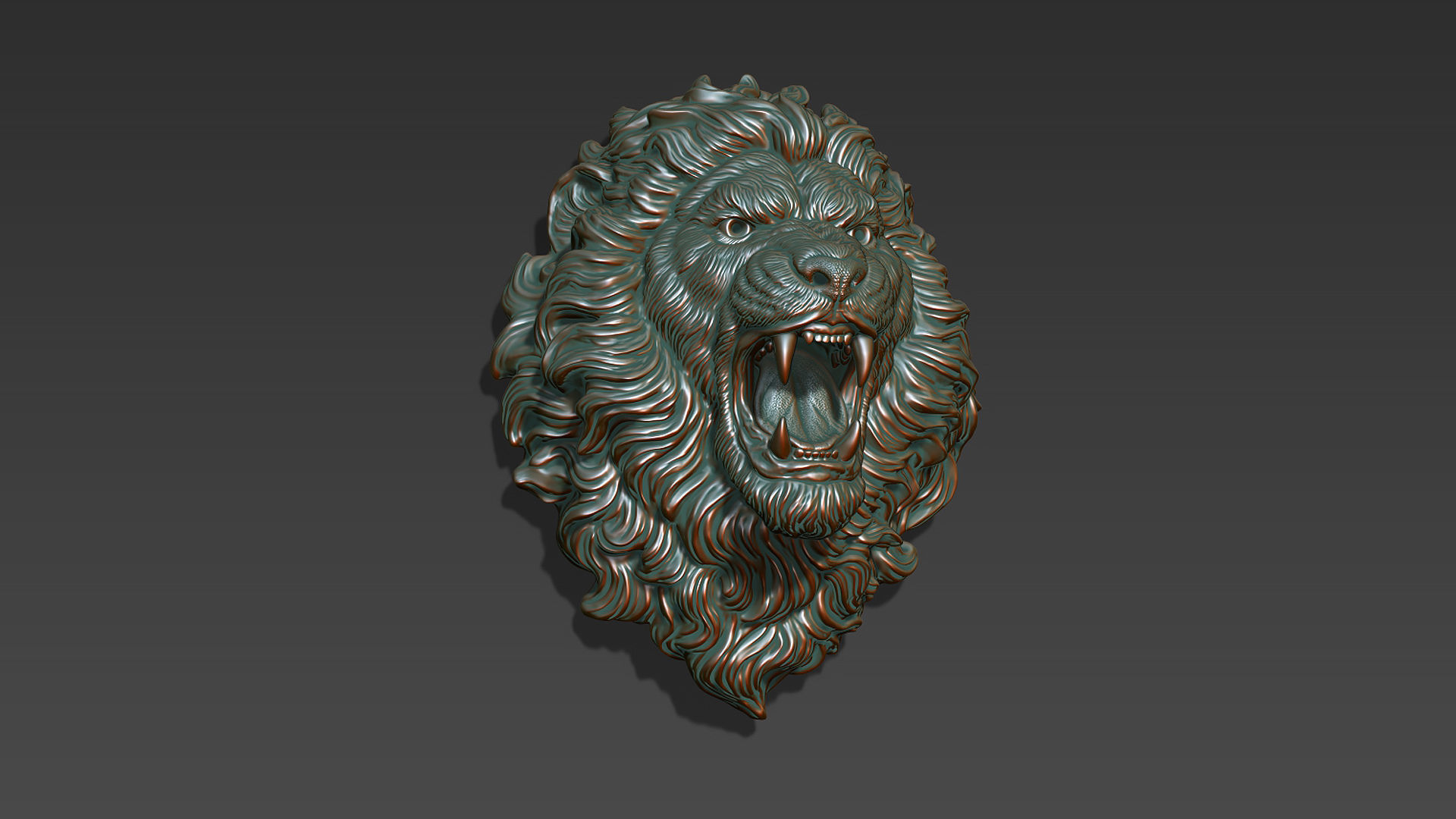 Lion head angry 3D print model_6