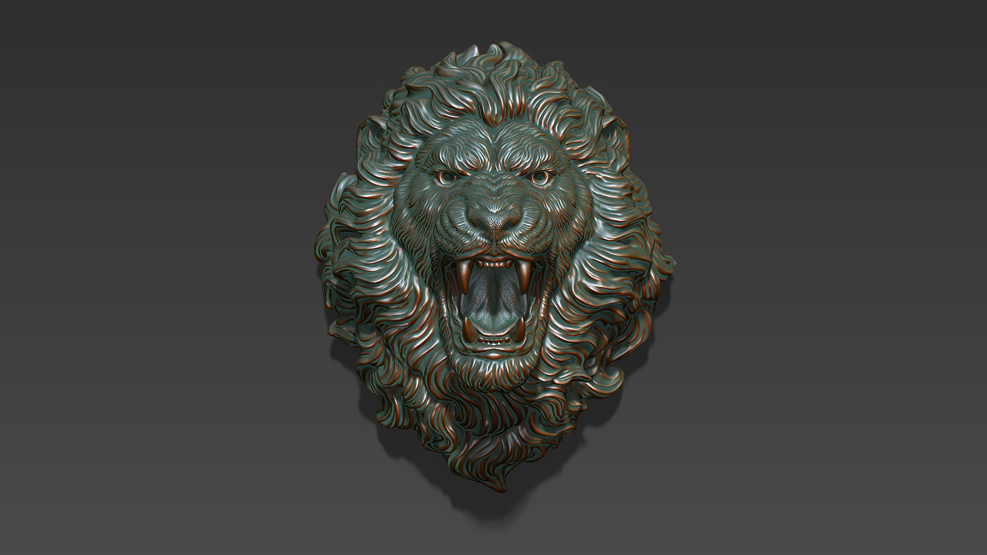 Lion head angry 3D print model_5