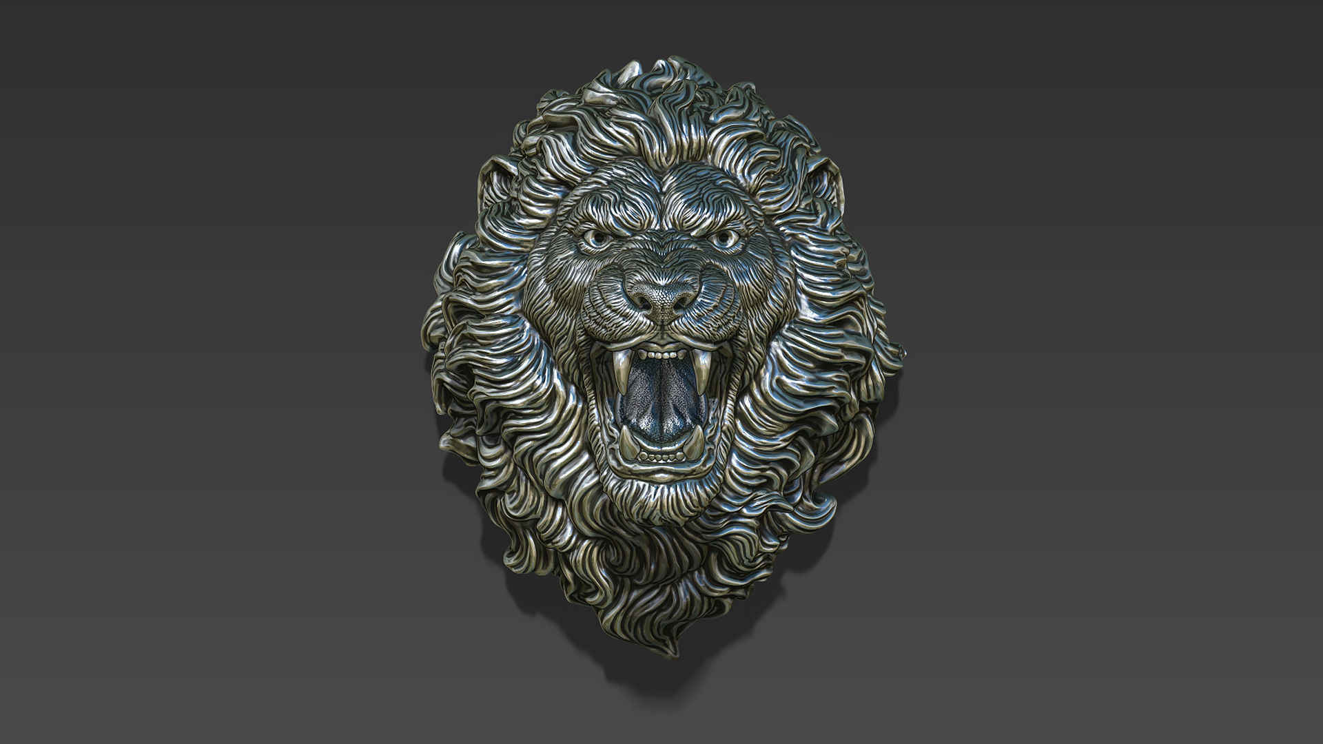 Lion head angry 3D print model_8
