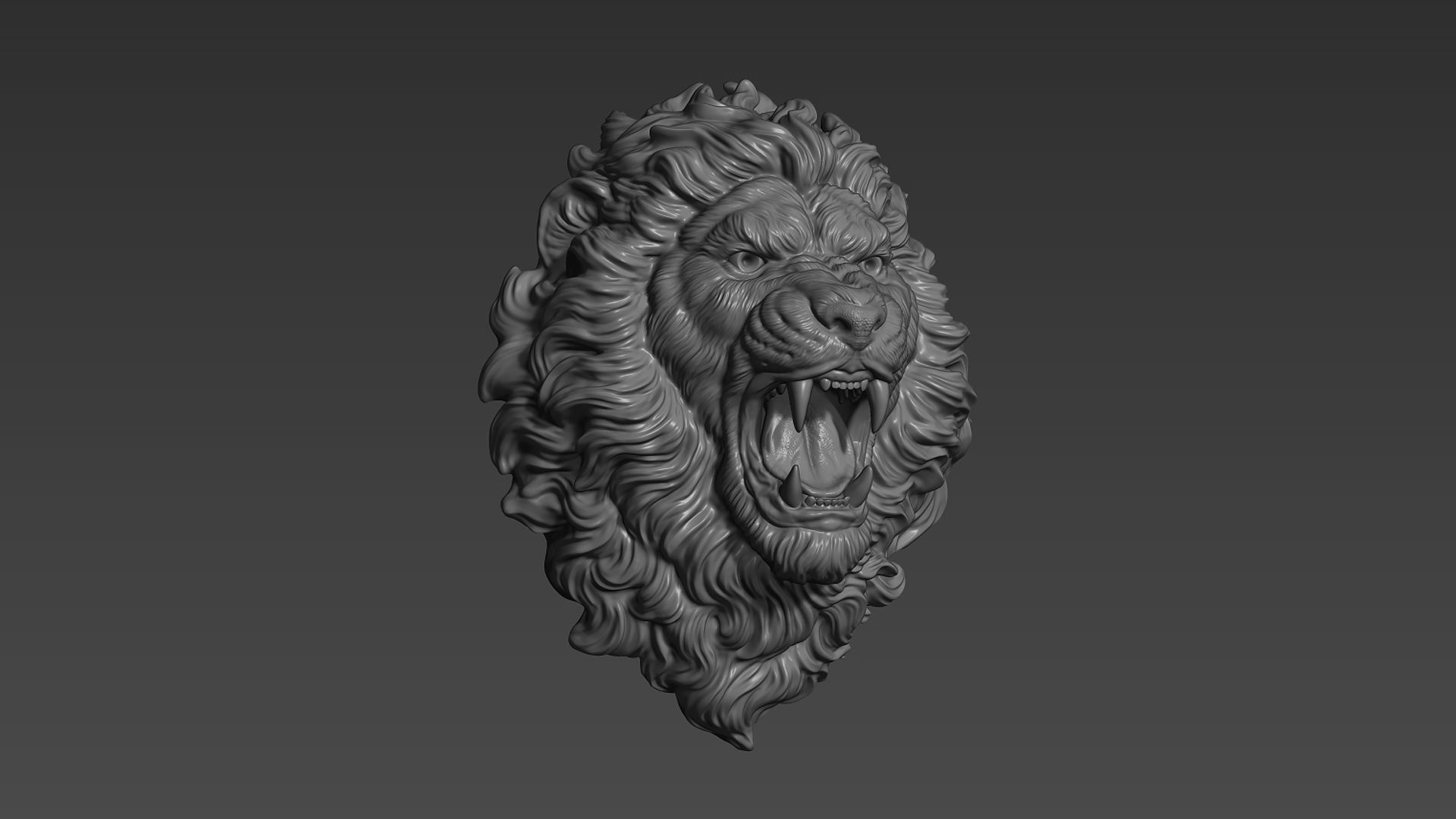 Lion head angry 3D print model_17