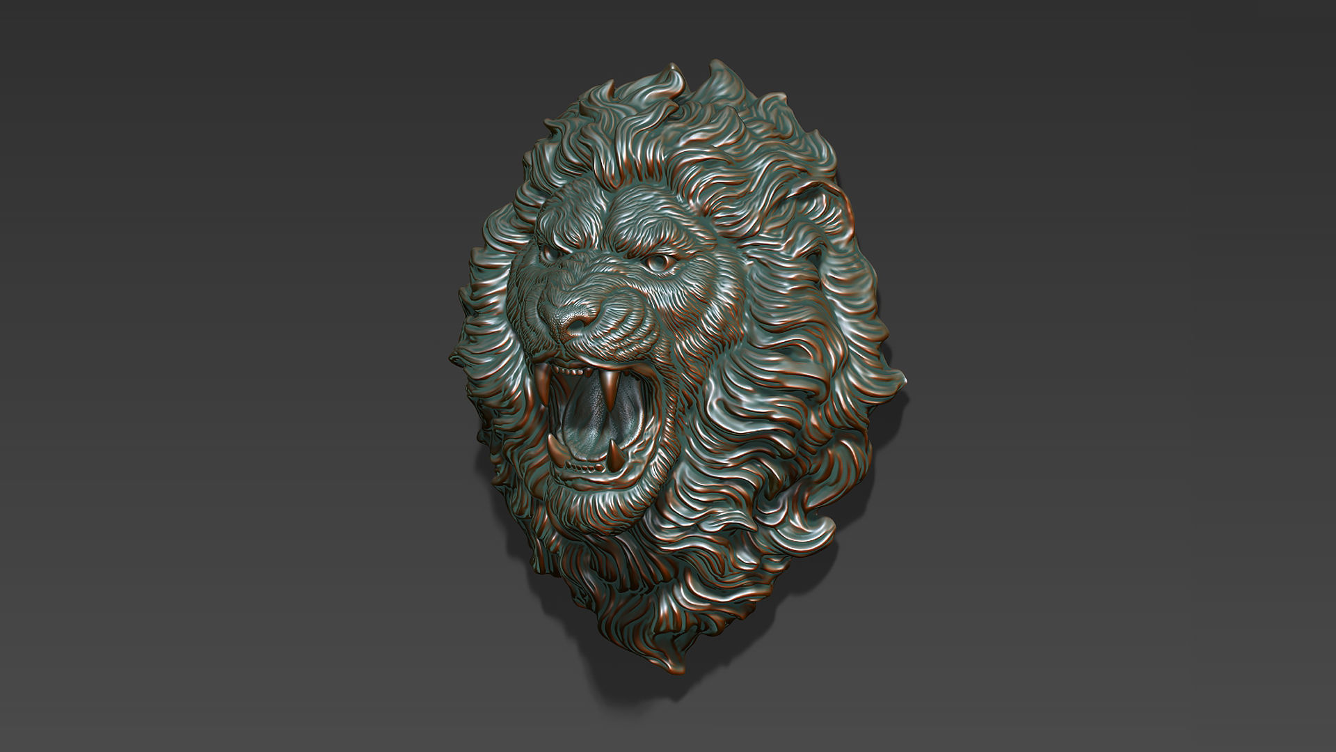 Lion head angry 3D print model_7