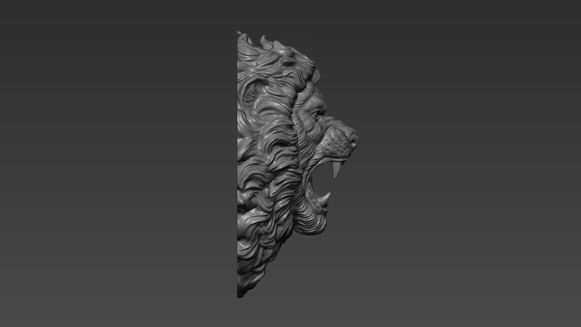 Lion head angry 3D print model_15