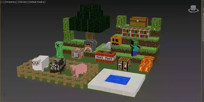 Minecraft Map Low-poly 3D model