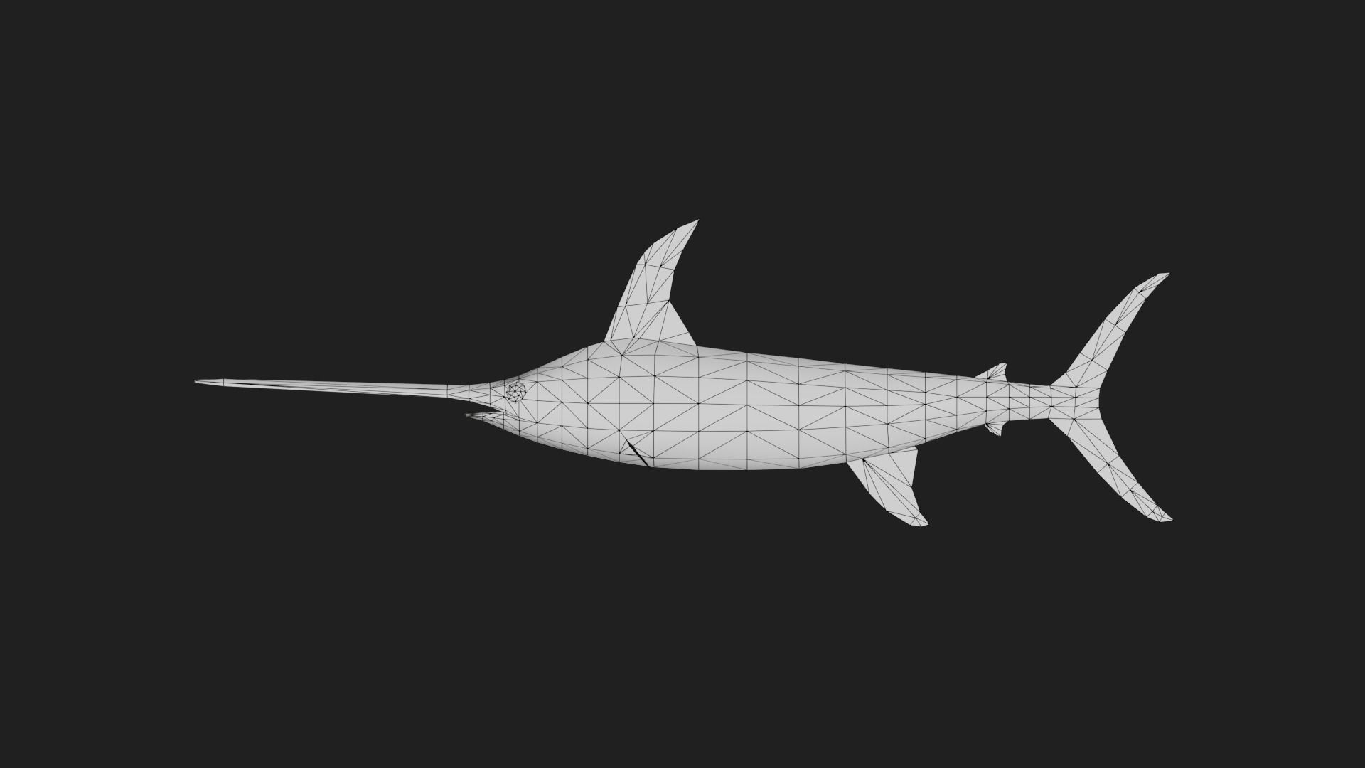 Swordfish Low-poly 3D model_1