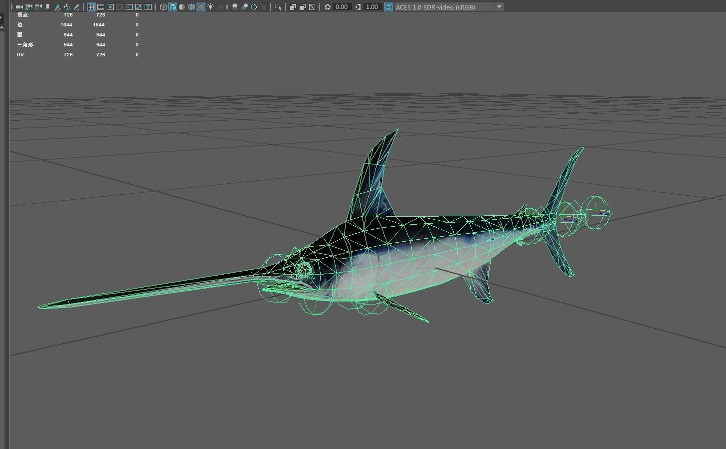 Swordfish Low-poly 3D model_2