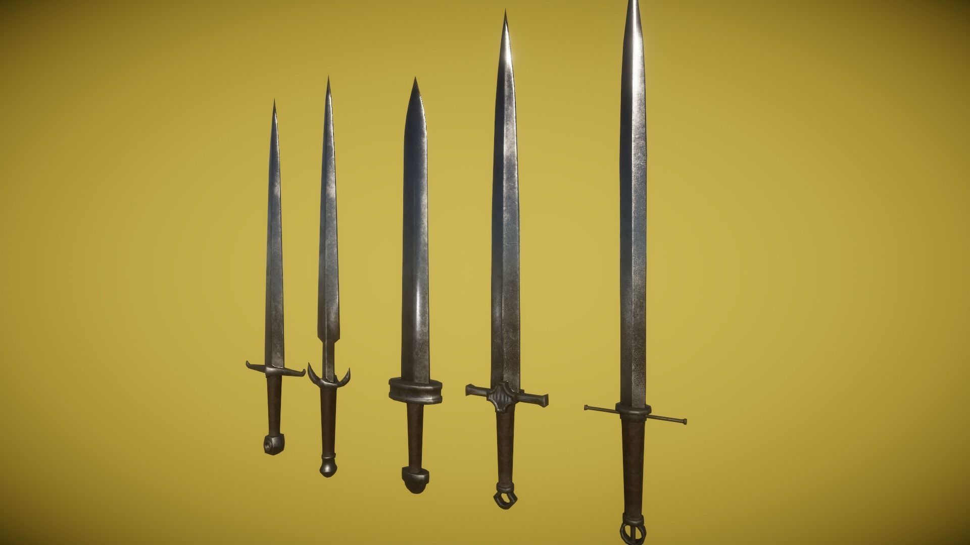 Real World - Medieval Swords Low-poly 3D model_23