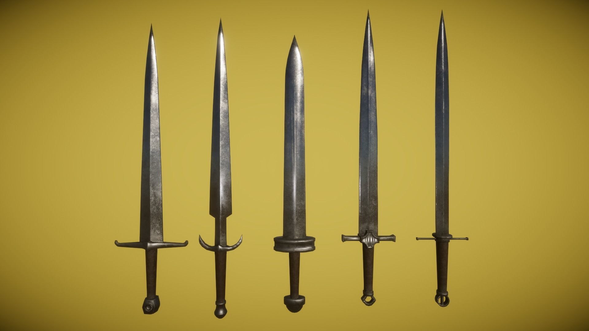 Real World - Medieval Swords Low-poly 3D model_22