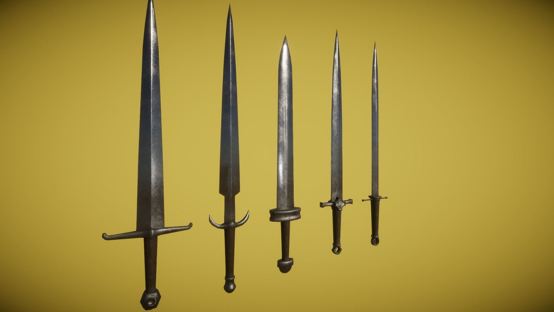 Real World - Medieval Swords Low-poly 3D model_24