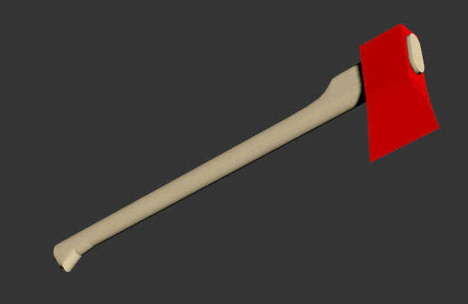 fireman axe Low-poly 3D model_1