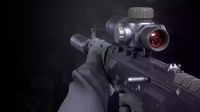 AL-X Assault Rifle Low-poly 3D model AL-X Assault Rifle Low-poly 3D model