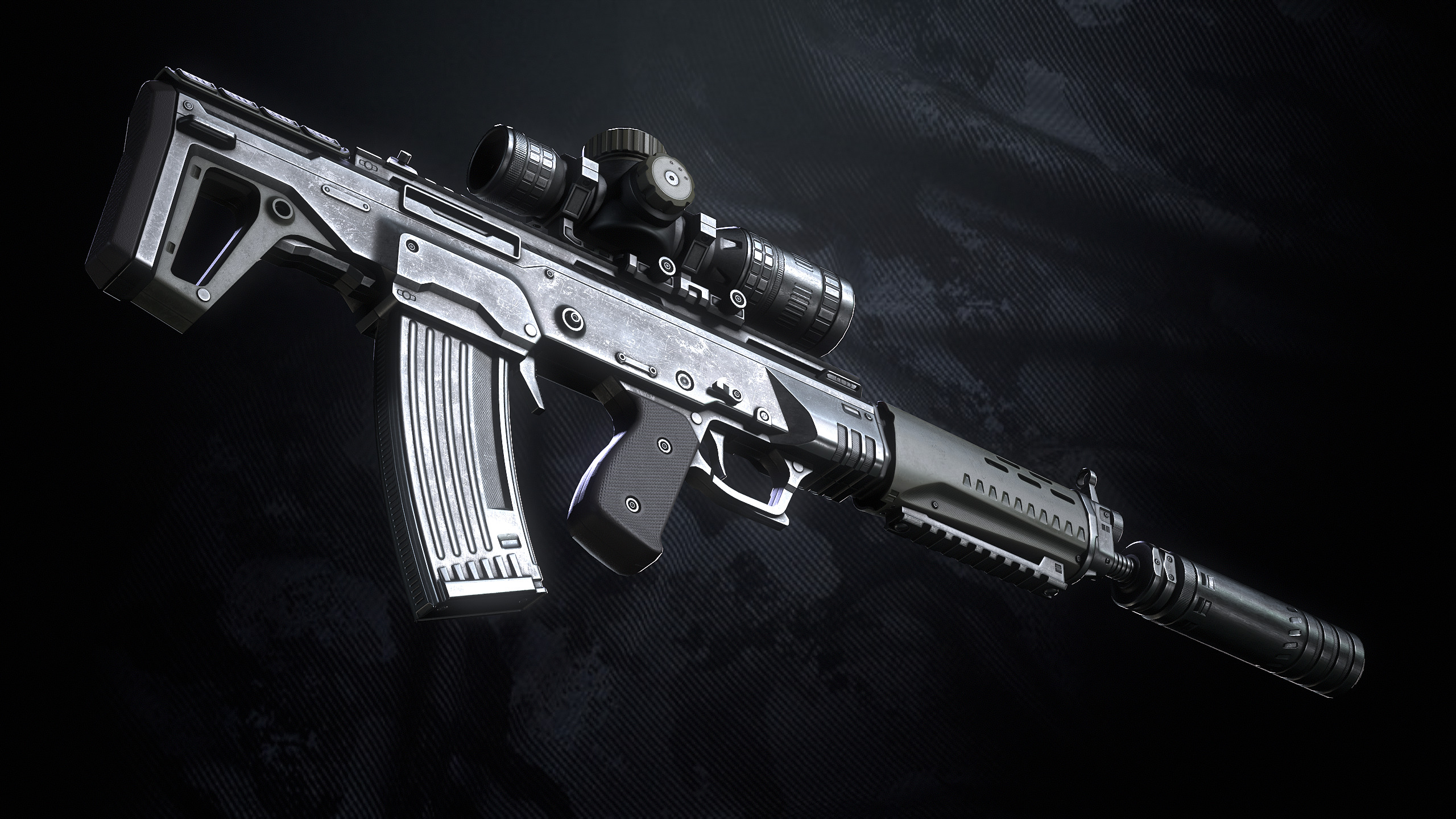 AL-X Assault Rifle Low-poly 3D model_12