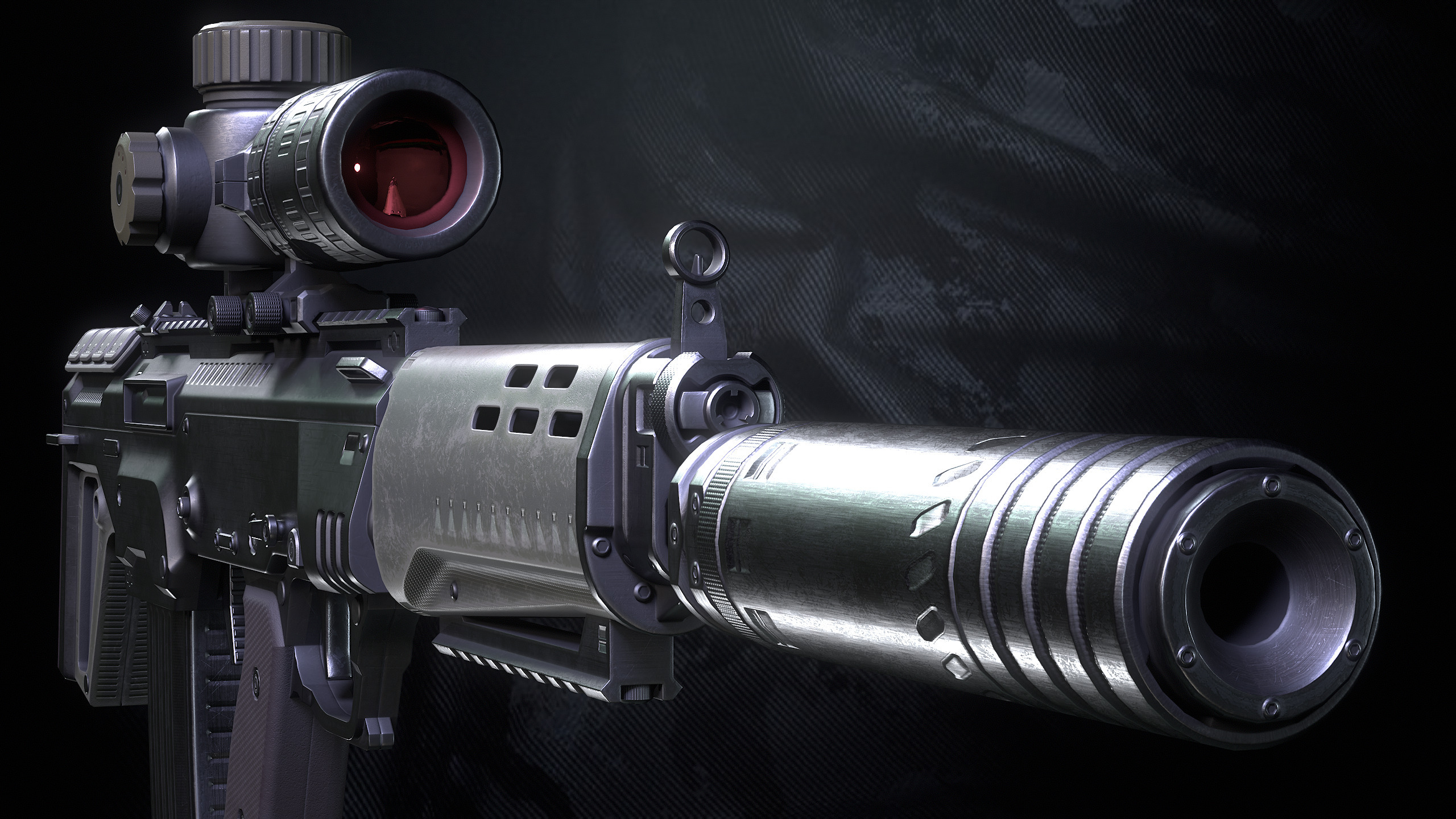 AL-X Assault Rifle Low-poly 3D model_11