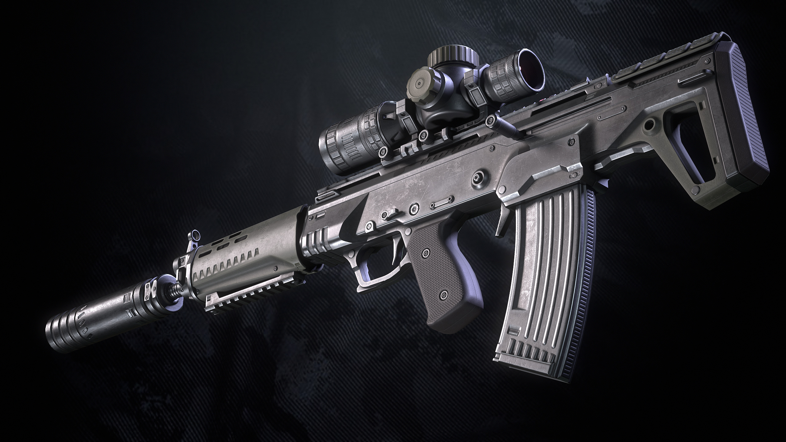 AL-X Assault Rifle Low-poly 3D model_8