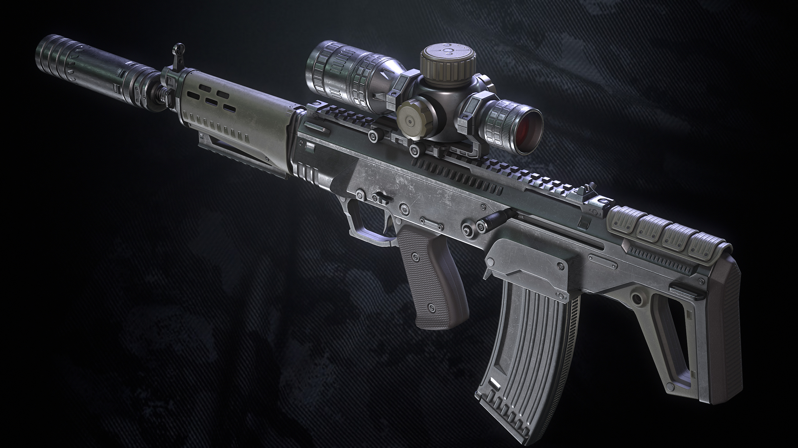 AL-X Assault Rifle Low-poly 3D model_13