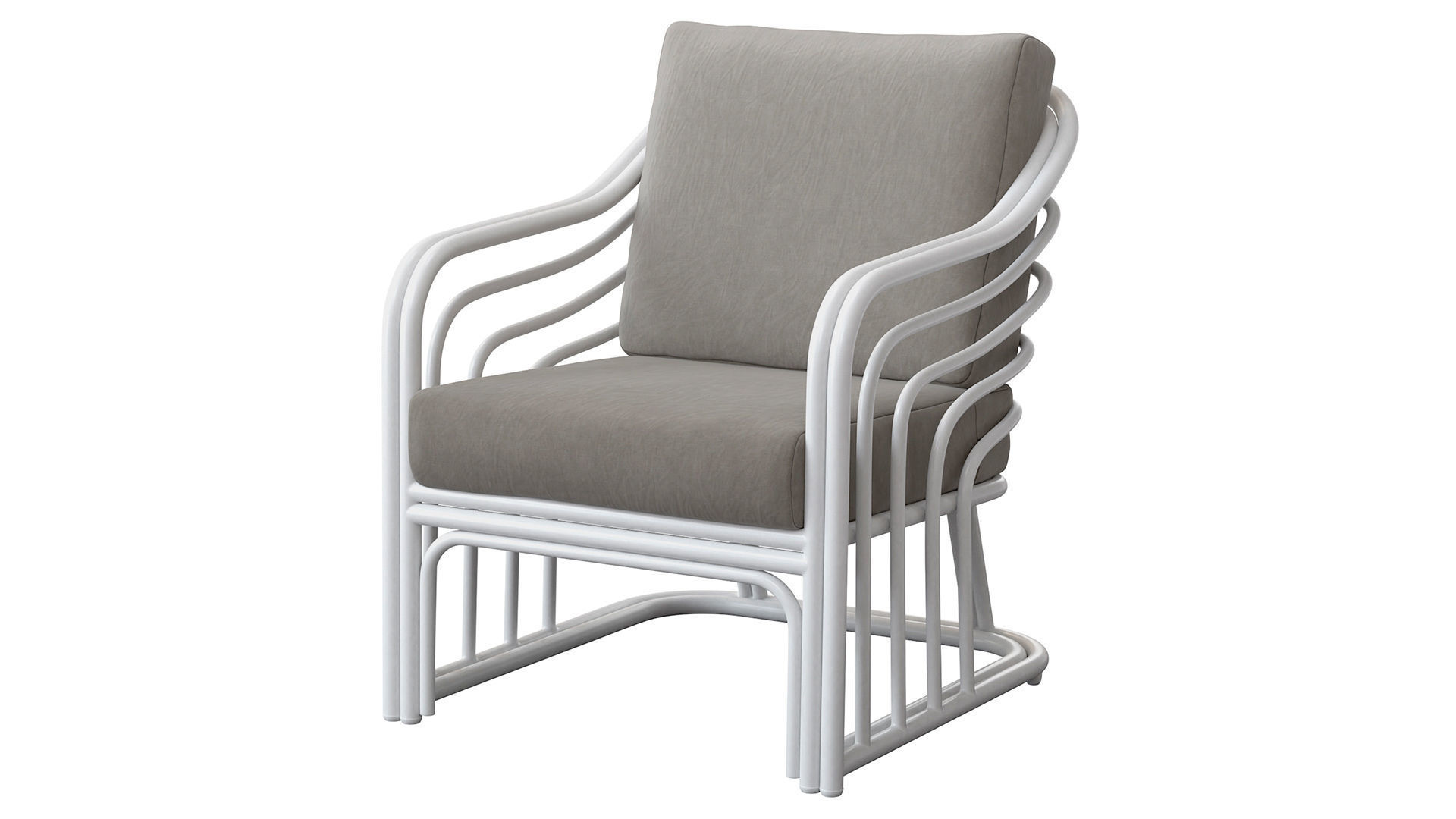 Belgravia Outdoor White Chair 3D model_1