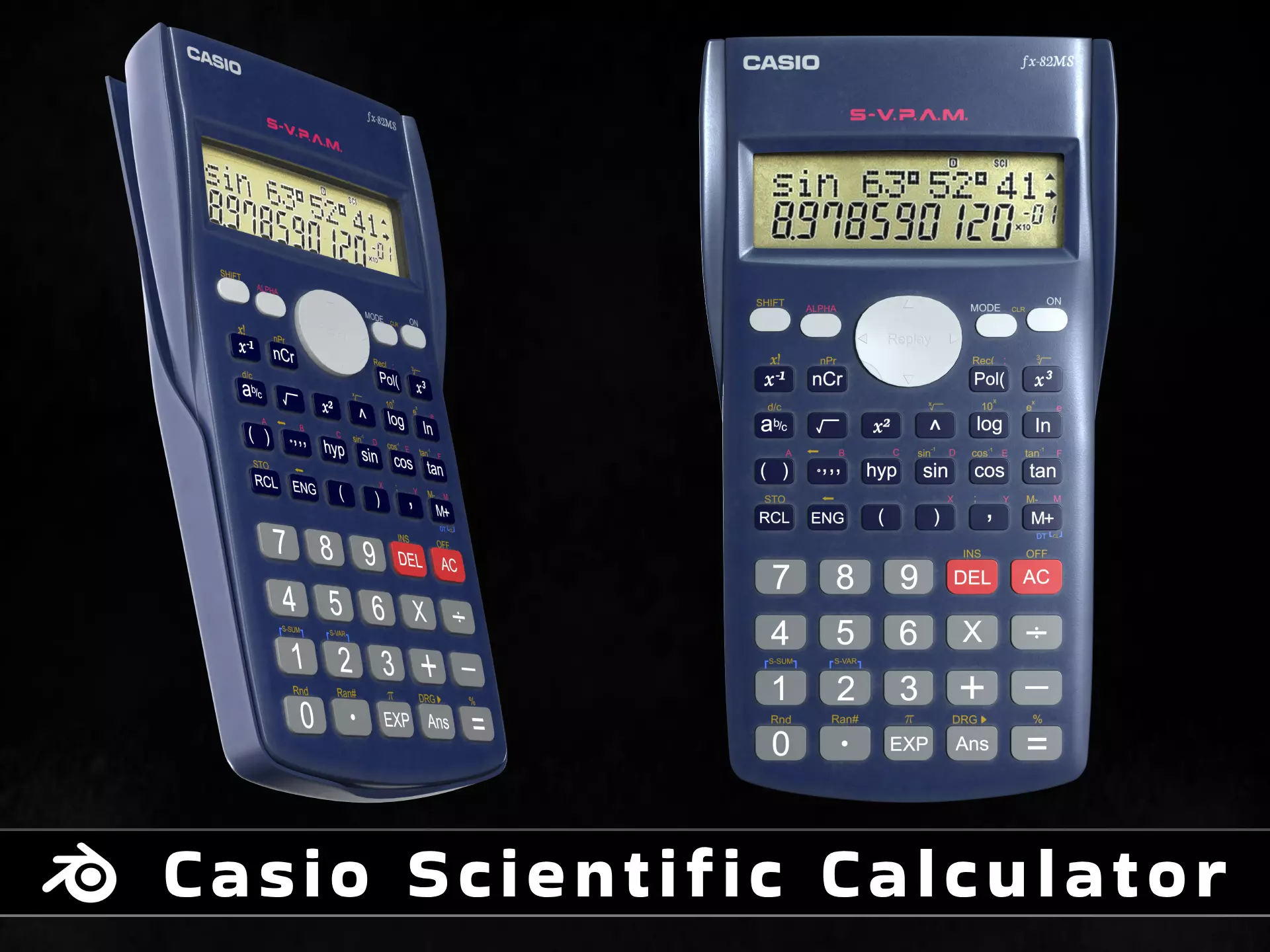 Casio Scientific Calculator FX-82MS 3D model_0