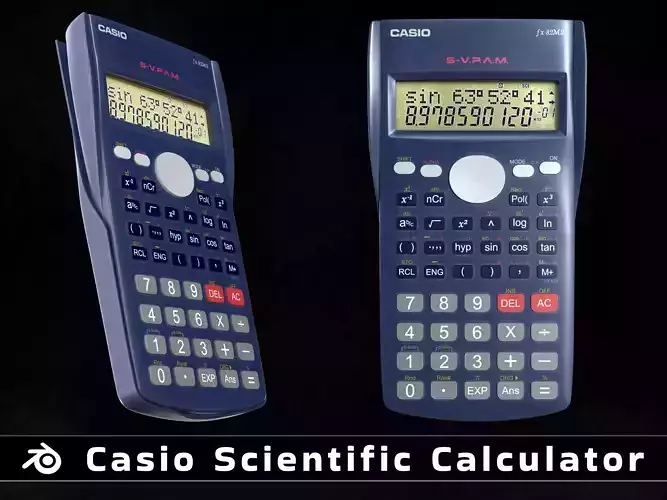 Casio Scientific Calculator FX-82MS 3D model