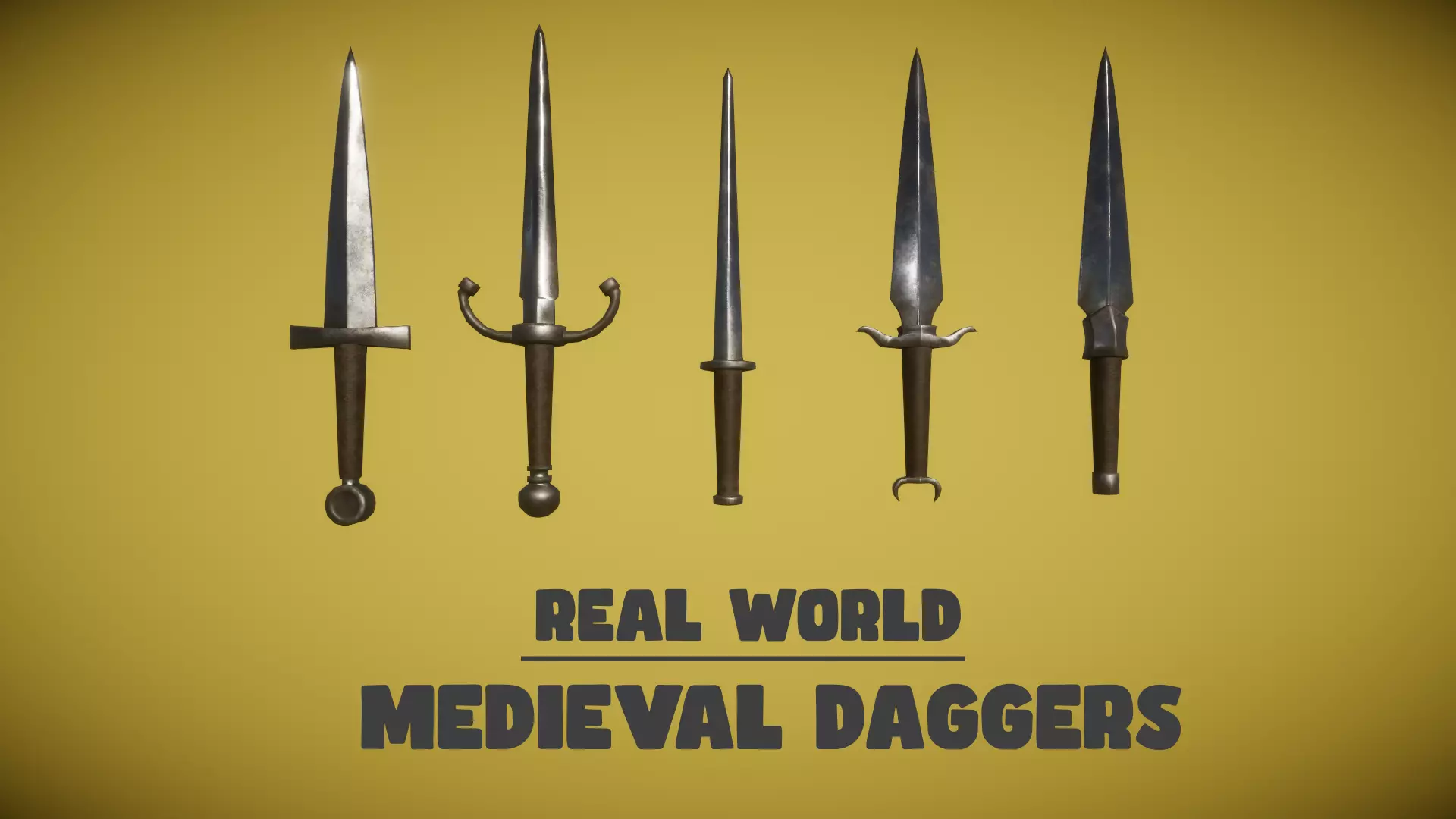 Real World - Medieval Daggers Low-poly 3D model_0