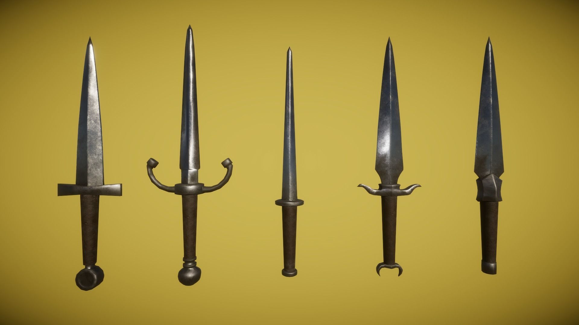 Real World - Medieval Daggers Low-poly 3D model_22